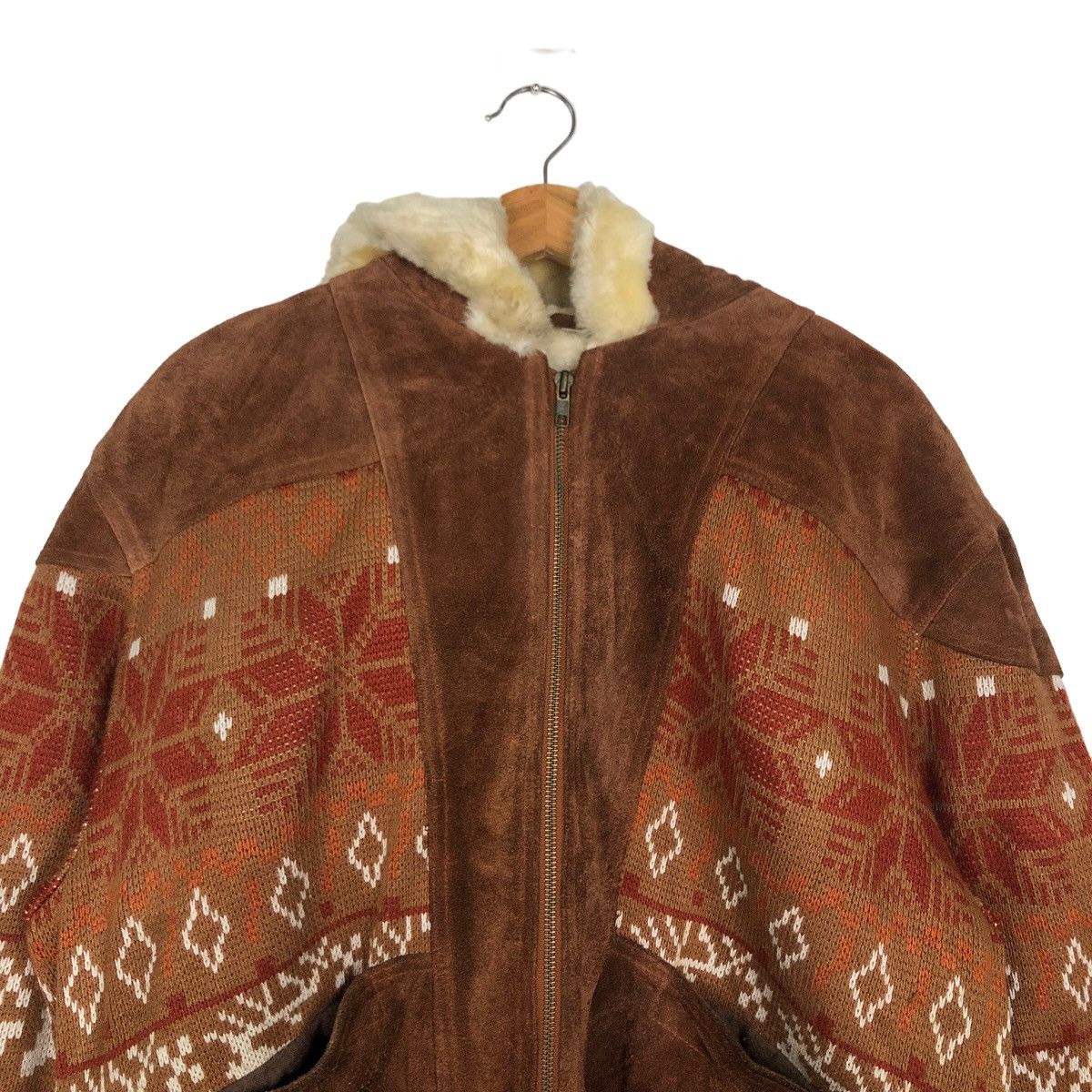 Japanese Brand VINTAGE BOMBER LEATHER JACKET AZTEC NAVAJO DESIGN SILKROAD Size US M / EU 48-50 / 2 - 2 Thumbnail