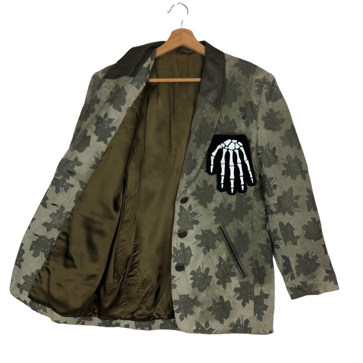 Japanese Brand VINTAGE SOFT LEATHER JACKET FLOWER FULL PRINT Size US S / EU 44-46 / 1 - 8 Thumbnail