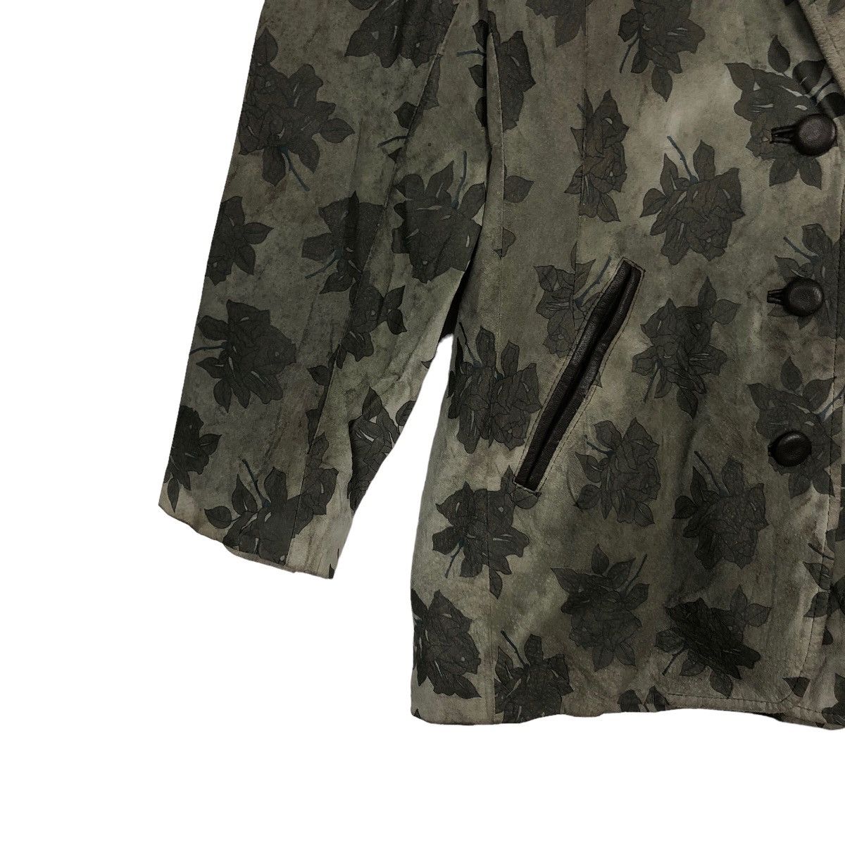 Japanese Brand VINTAGE SOFT LEATHER JACKET FLOWER FULL PRINT Size US S / EU 44-46 / 1 - 3 Thumbnail