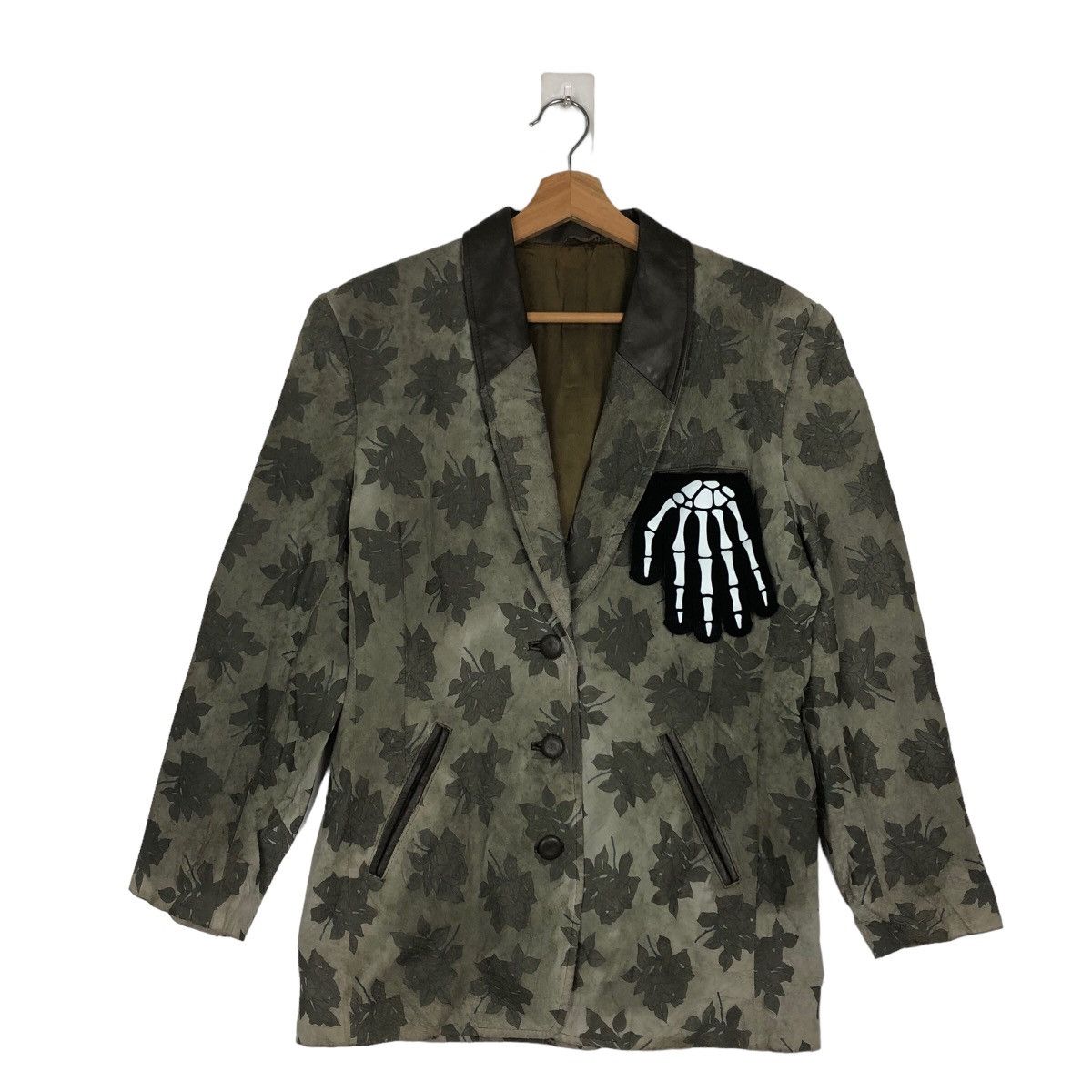 Japanese Brand VINTAGE SOFT LEATHER JACKET FLOWER FULL PRINT Size US S / EU 44-46 / 1 - 1 Thumbnail