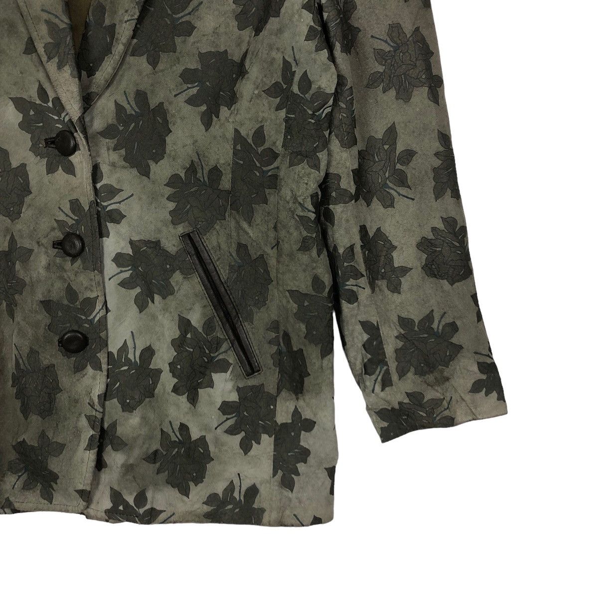 Japanese Brand VINTAGE SOFT LEATHER JACKET FLOWER FULL PRINT Size US S / EU 44-46 / 1 - 4 Thumbnail