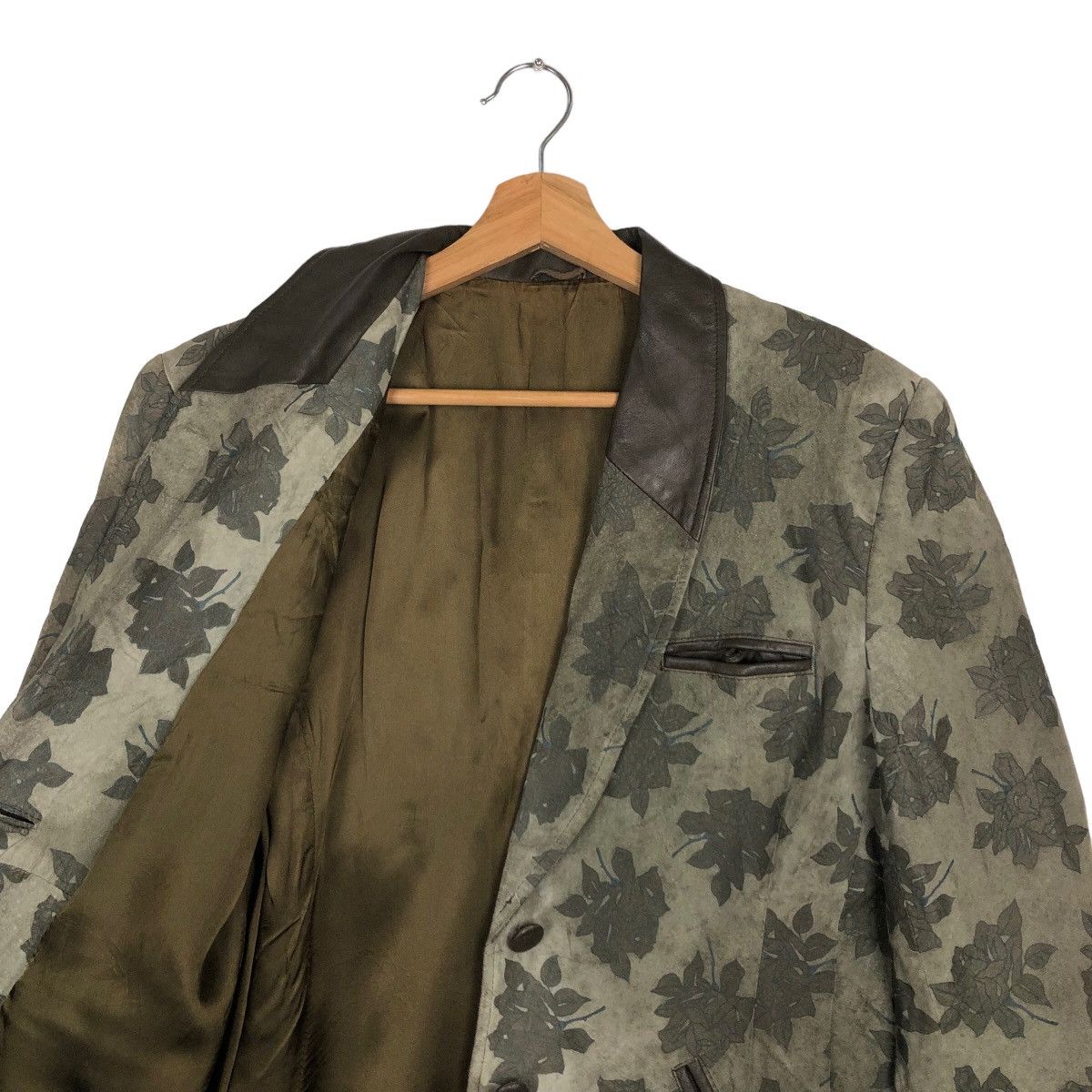 Japanese Brand VINTAGE SOFT LEATHER JACKET FLOWER FULL PRINT Size US S / EU 44-46 / 1 - 9 Thumbnail
