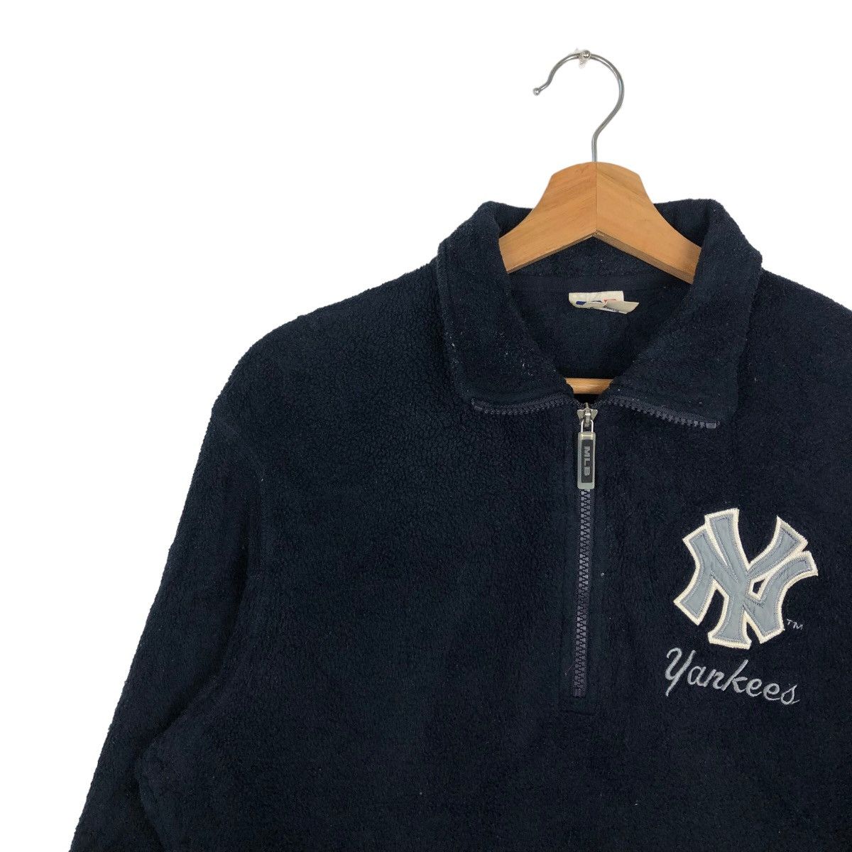 Japanese Brand VINTAGE FLEECE JACKET NEW YORK YANKEES BIG LOGO Size US L / EU 52-54 / 3 - 6 Thumbnail