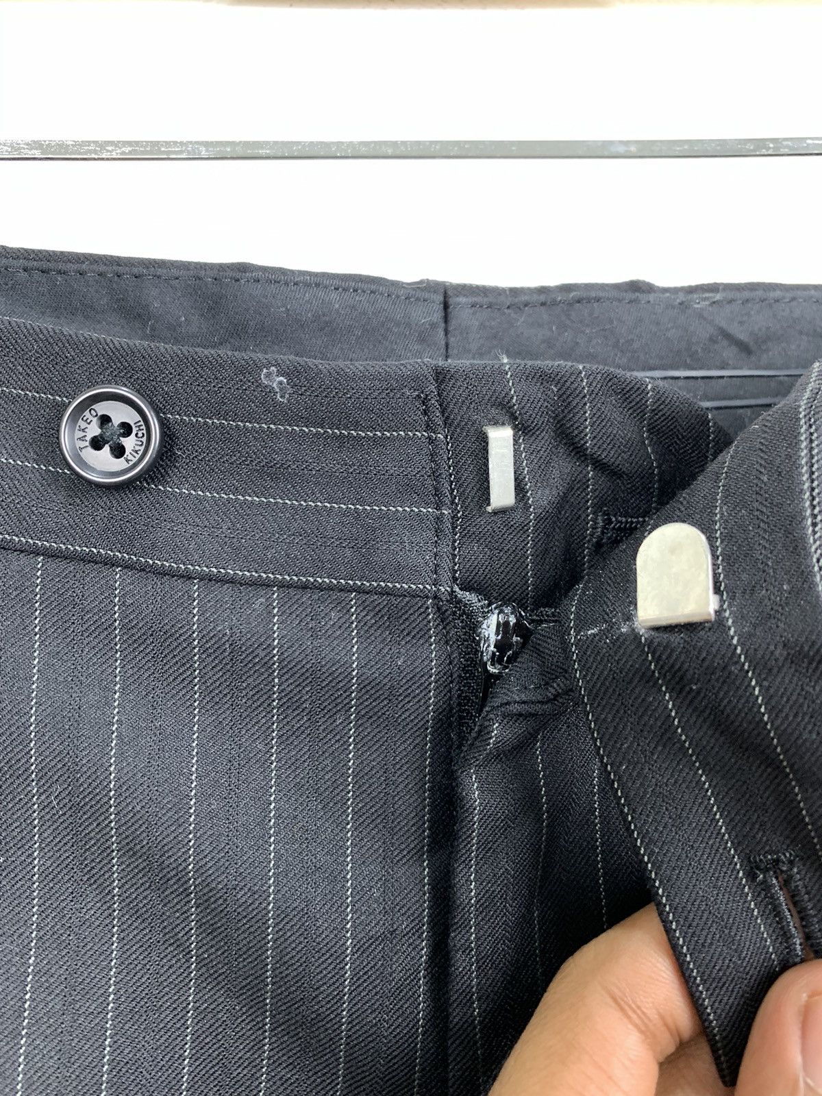 Japanese Brand × OVER THE STRiPES × Takeo Kikuchi TAKEO KIKUCHI Stripe Luxury Office Casual Trouser SlackPant Size US 33 - 16 Thumbnail