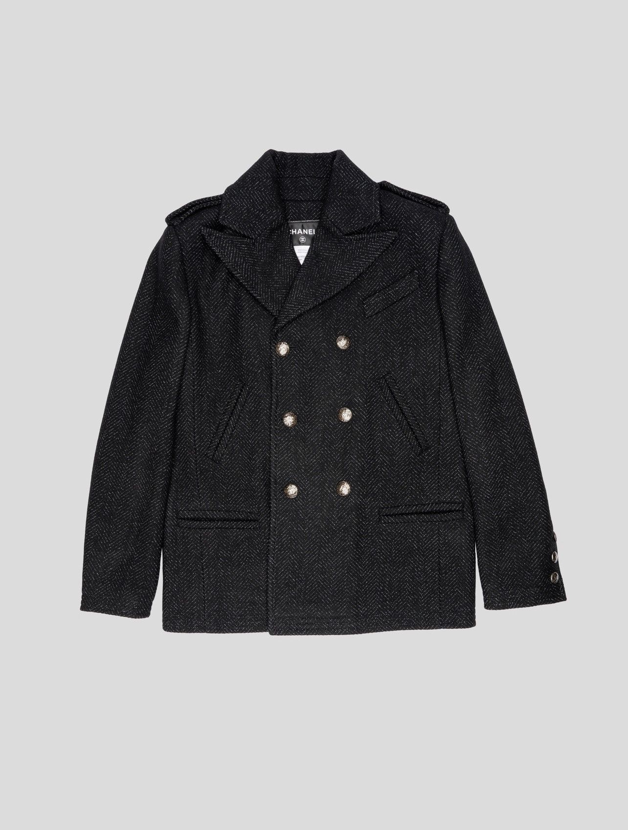 Chanel Chanel Black Peacoat CC Buttons *RARE* Size US L / EU 52-54 / 3 - 14 Thumbnail