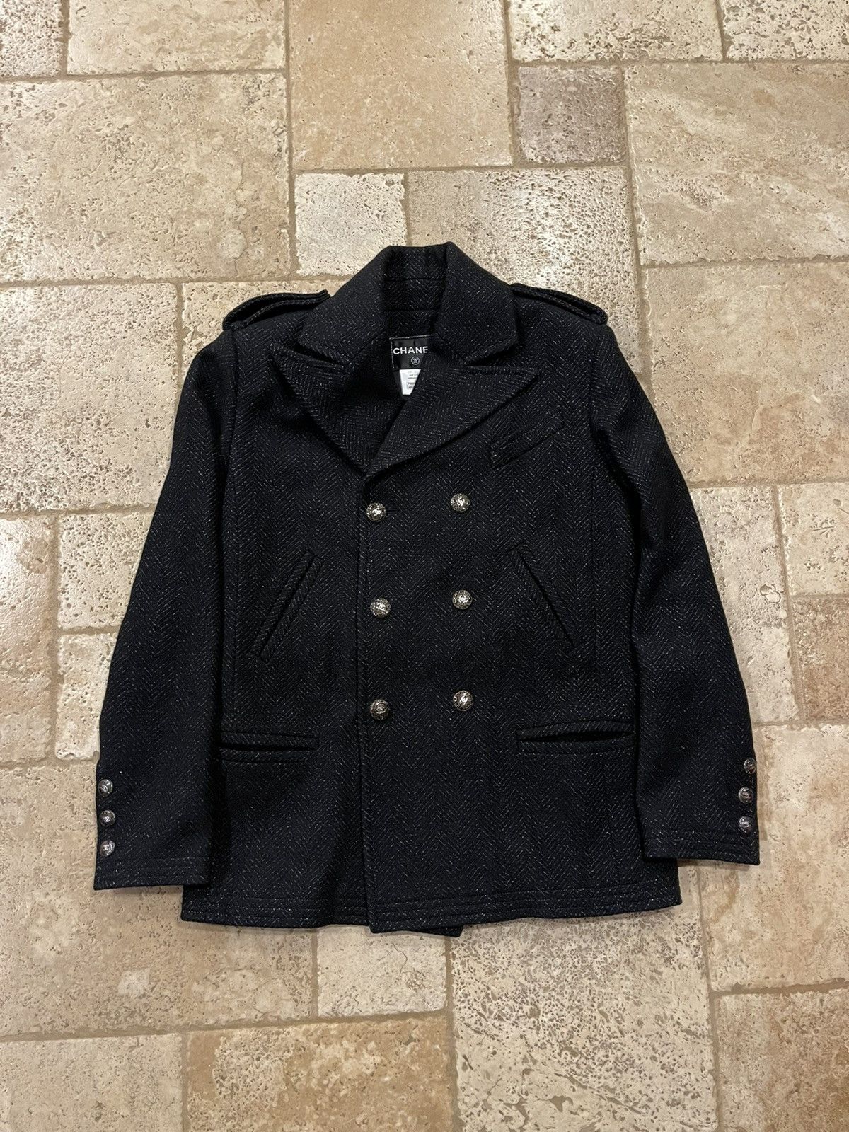 Chanel Chanel Black Peacoat CC Buttons *RARE* Size US L / EU 52-54 / 3 - 4 Thumbnail