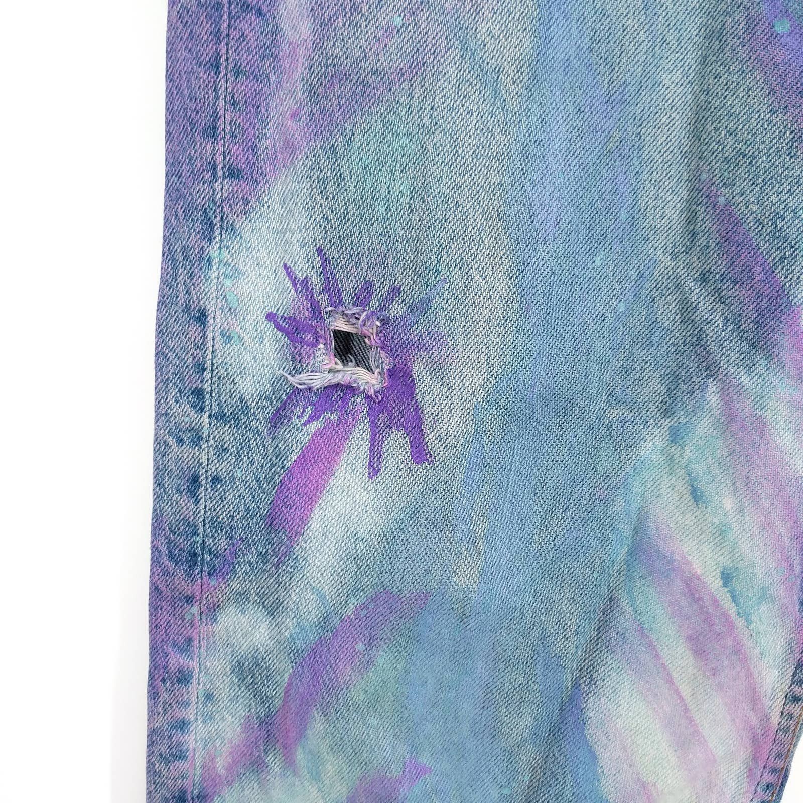 Levi's × Levi's Vintage Clothing Vintage Levi's 505 Custom Painted Bleached Distressed Denim Size US 36 / EU 52 - 4 Thumbnail