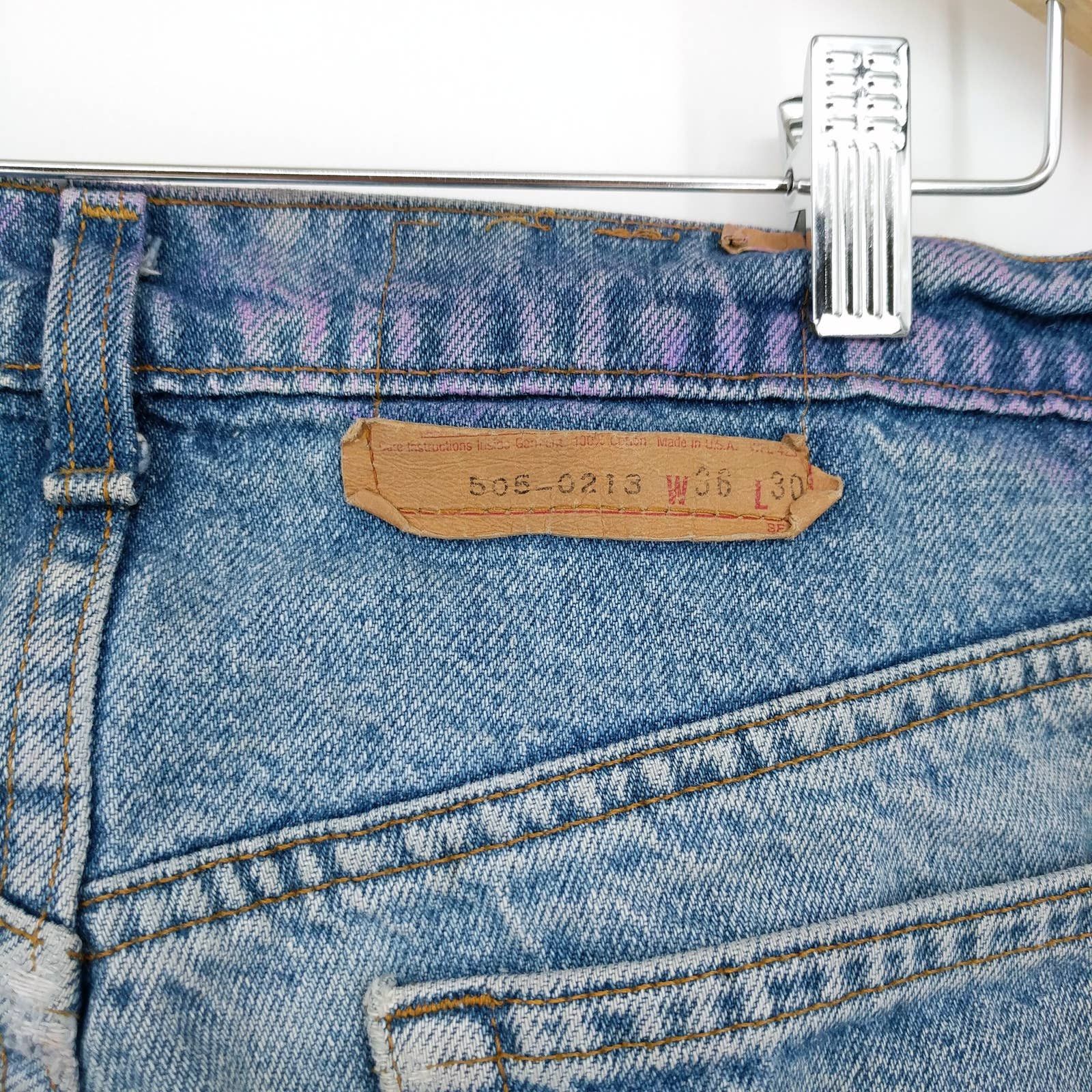 Levi's × Levi's Vintage Clothing Vintage Levi's 505 Custom Painted Bleached Distressed Denim Size US 36 / EU 52 - 7 Thumbnail