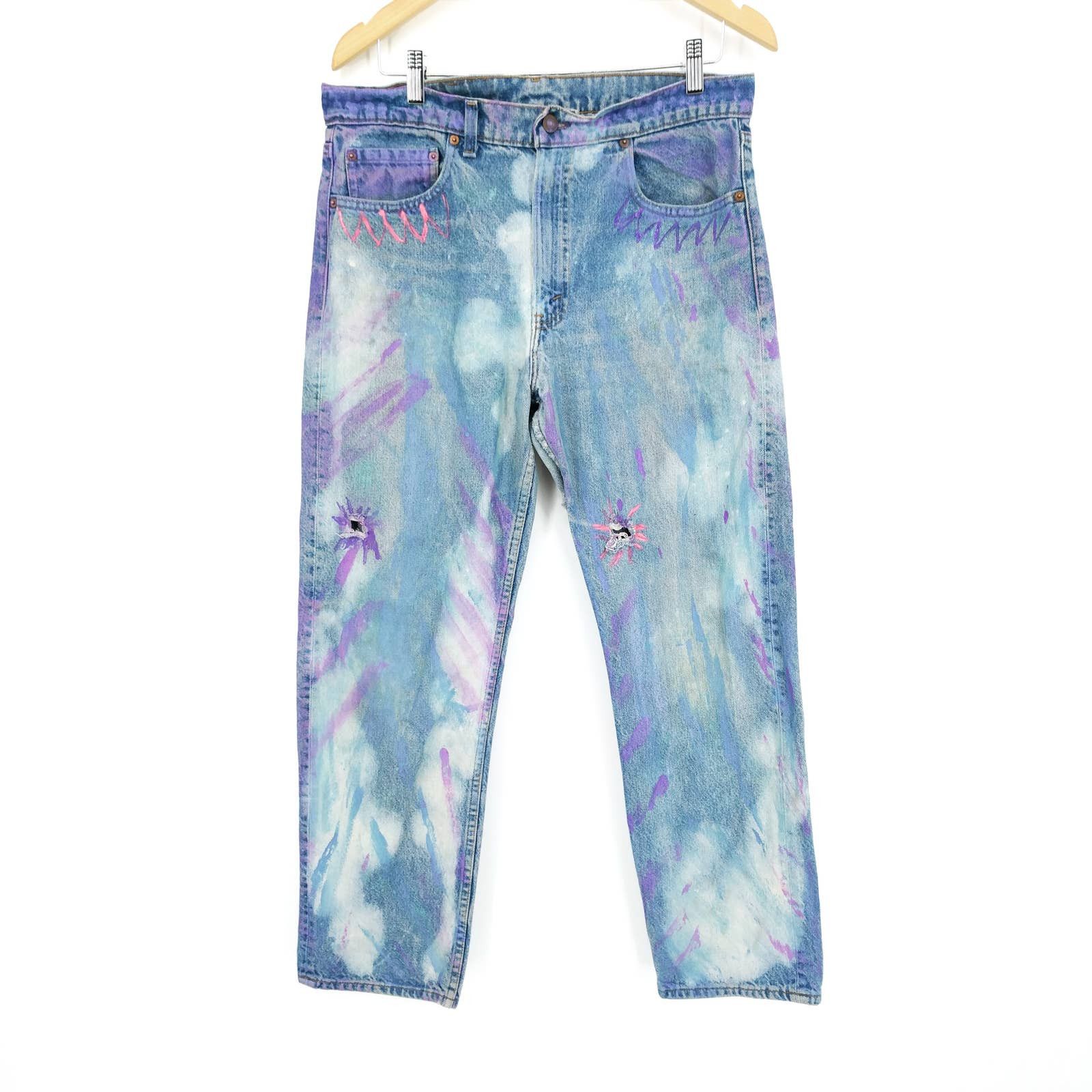 Levi's × Levi's Vintage Clothing Vintage Levi's 505 Custom Painted Bleached Distressed Denim Size US 36 / EU 52 - 1 Thumbnail