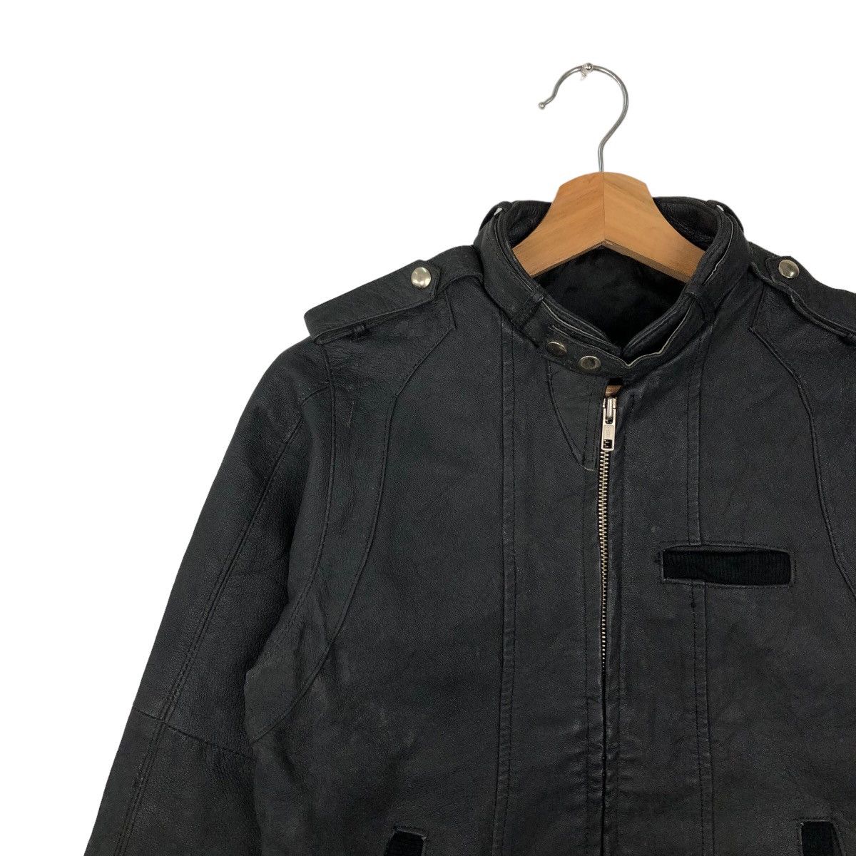 Japanese Brand VINTAGE PARACHUTE BONDAGE RACER LEATHER JACKET ISSEY MIYAKE Size US M / EU 48-50 / 2 - 6 Thumbnail