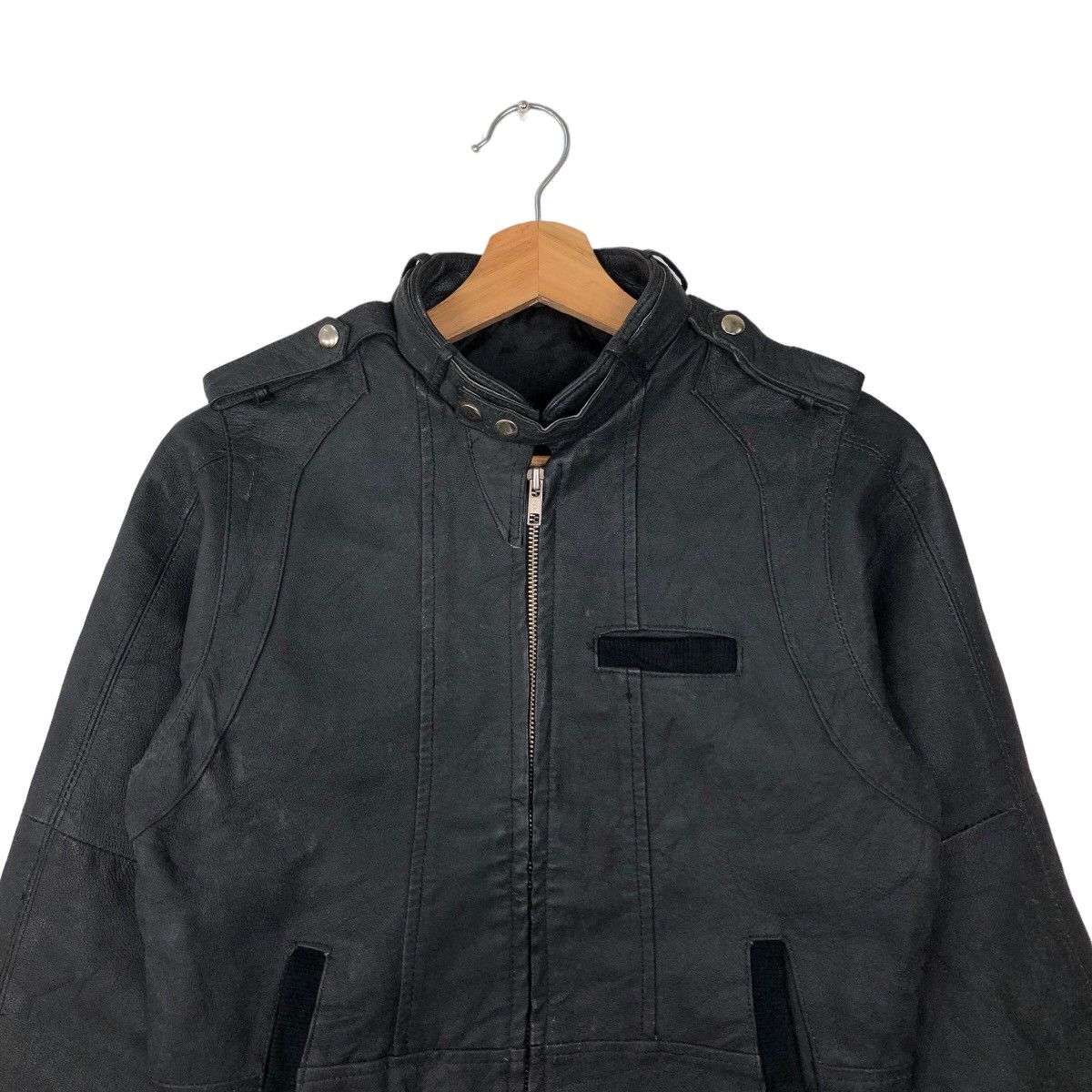 Japanese Brand VINTAGE PARACHUTE BONDAGE RACER LEATHER JACKET ISSEY MIYAKE Size US M / EU 48-50 / 2 - 2 Thumbnail