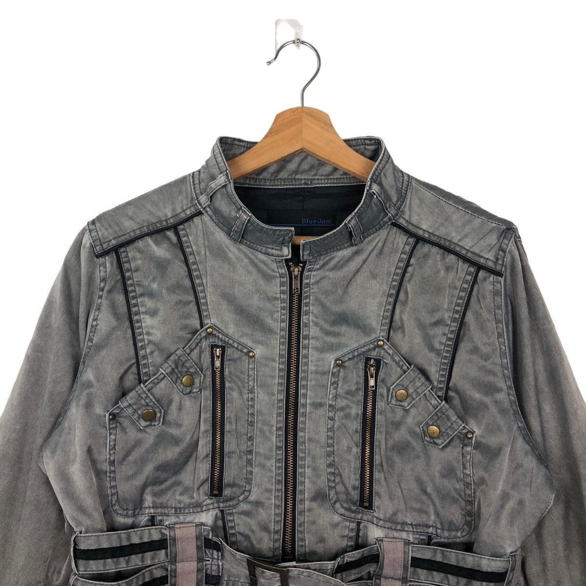 Japanese Brand VINTAGE PARACHUTE BIKER BONDAGE BLUE JAM JAPAN ISSEY MIYAKE Size US M / EU 48-50 / 2 - 2 Thumbnail