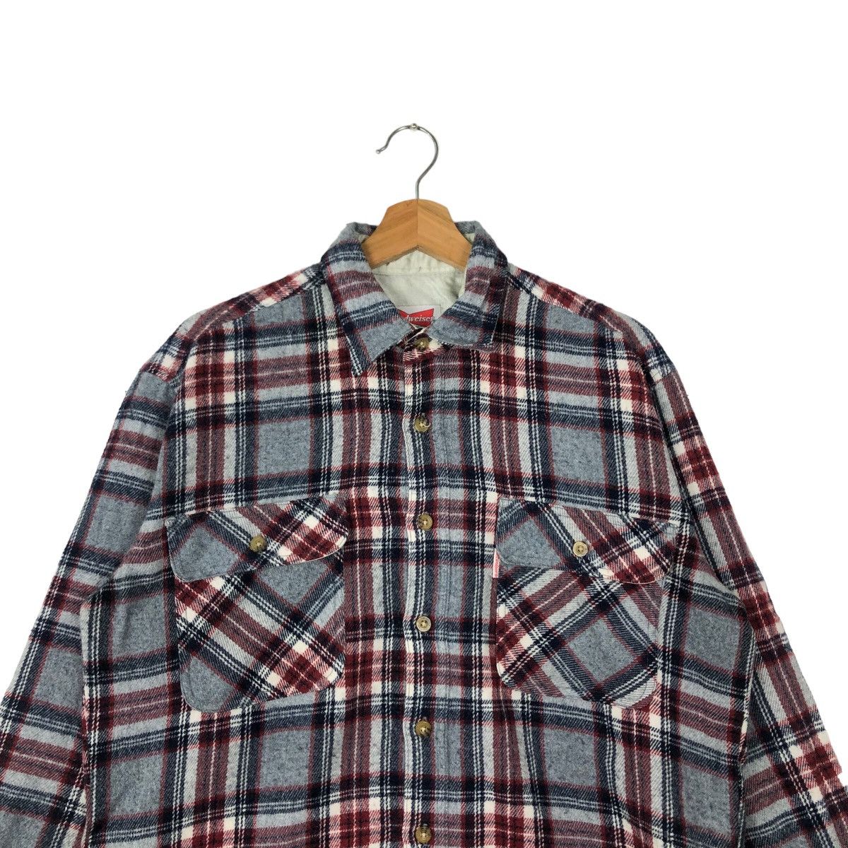 Japanese Brand VINTAGE FLANNEL JACKET BUDWEISER TARTAN DESIGN JAPAN MADE Size US M / EU 48-50 / 2 - 2 Thumbnail