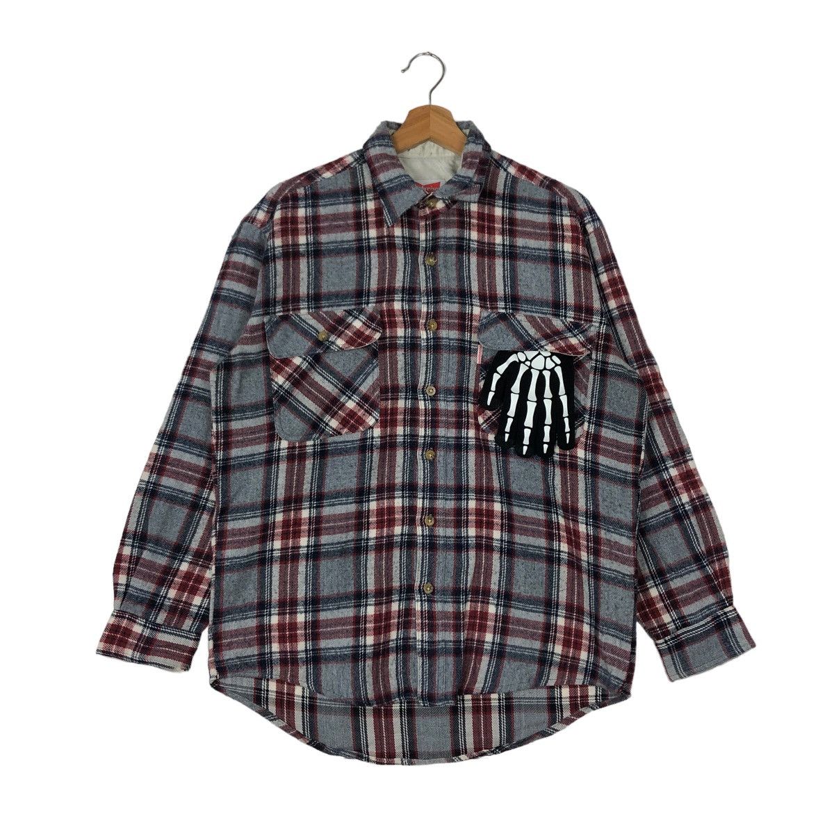 VINTAGE FLANNEL JACKET BUDWEISER TARTAN DESIGN JAPAN MADE
