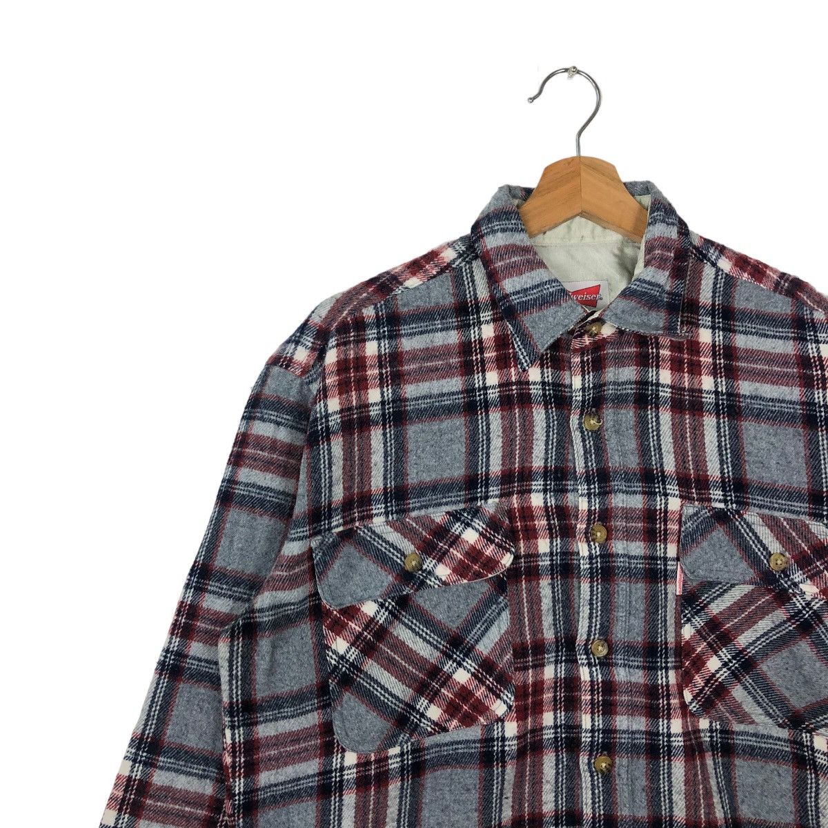 Japanese Brand VINTAGE FLANNEL JACKET BUDWEISER TARTAN DESIGN JAPAN MADE Size US M / EU 48-50 / 2 - 6 Thumbnail