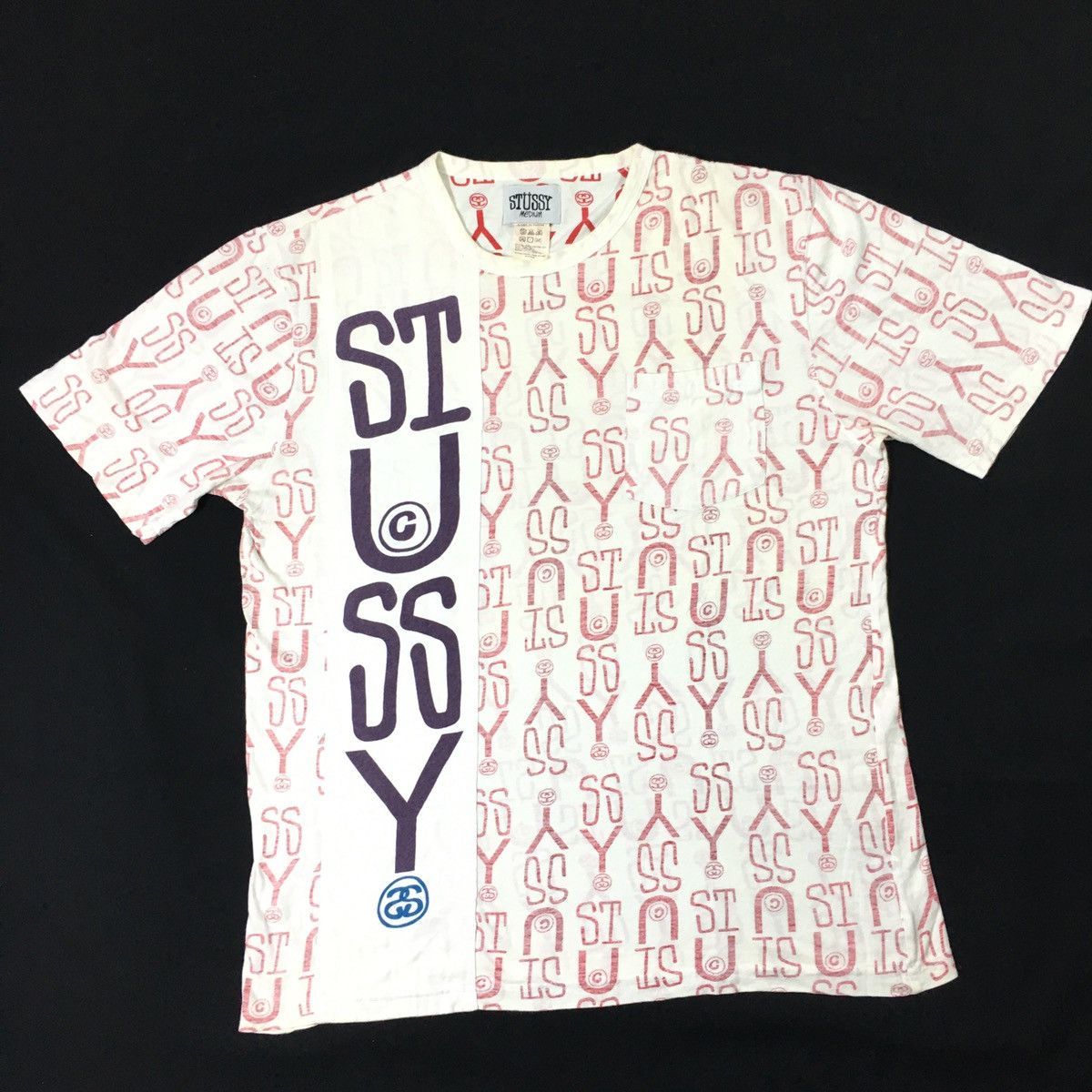 Vintage Vintage Stussy Ovp Monogram Spellout Tee | Grailed