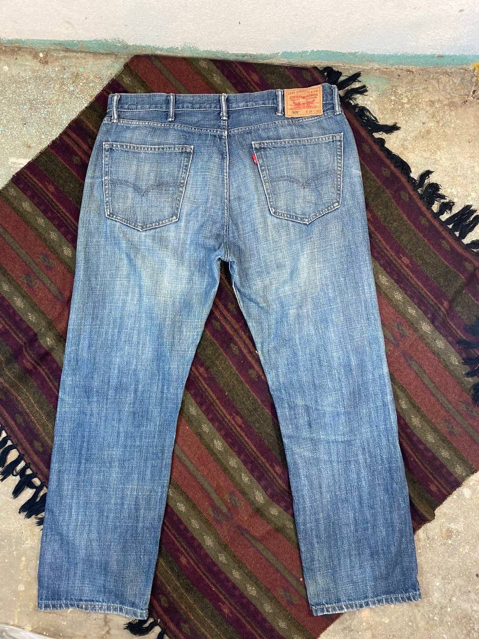 image of Distressed Denim x Levis Vintage Levis 505 Straight Fit Denim Distressed Style, Men's (Size 40)