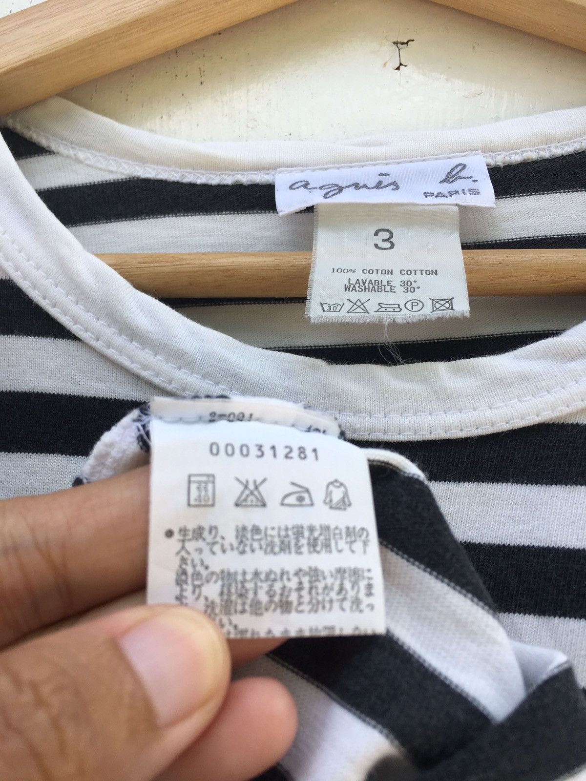 agnes b. Vintage Agnes B Stripes Longsleeve Shirt Size US M / EU 48-50 / 2 - 13 Thumbnail