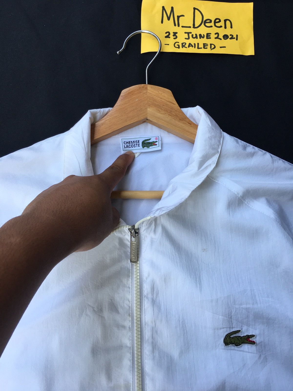 Lacoste Vintage Lacoste Big Logo White Windbreaker/ Jacket Size US M / EU 48-50 / 2 - 13 Thumbnail