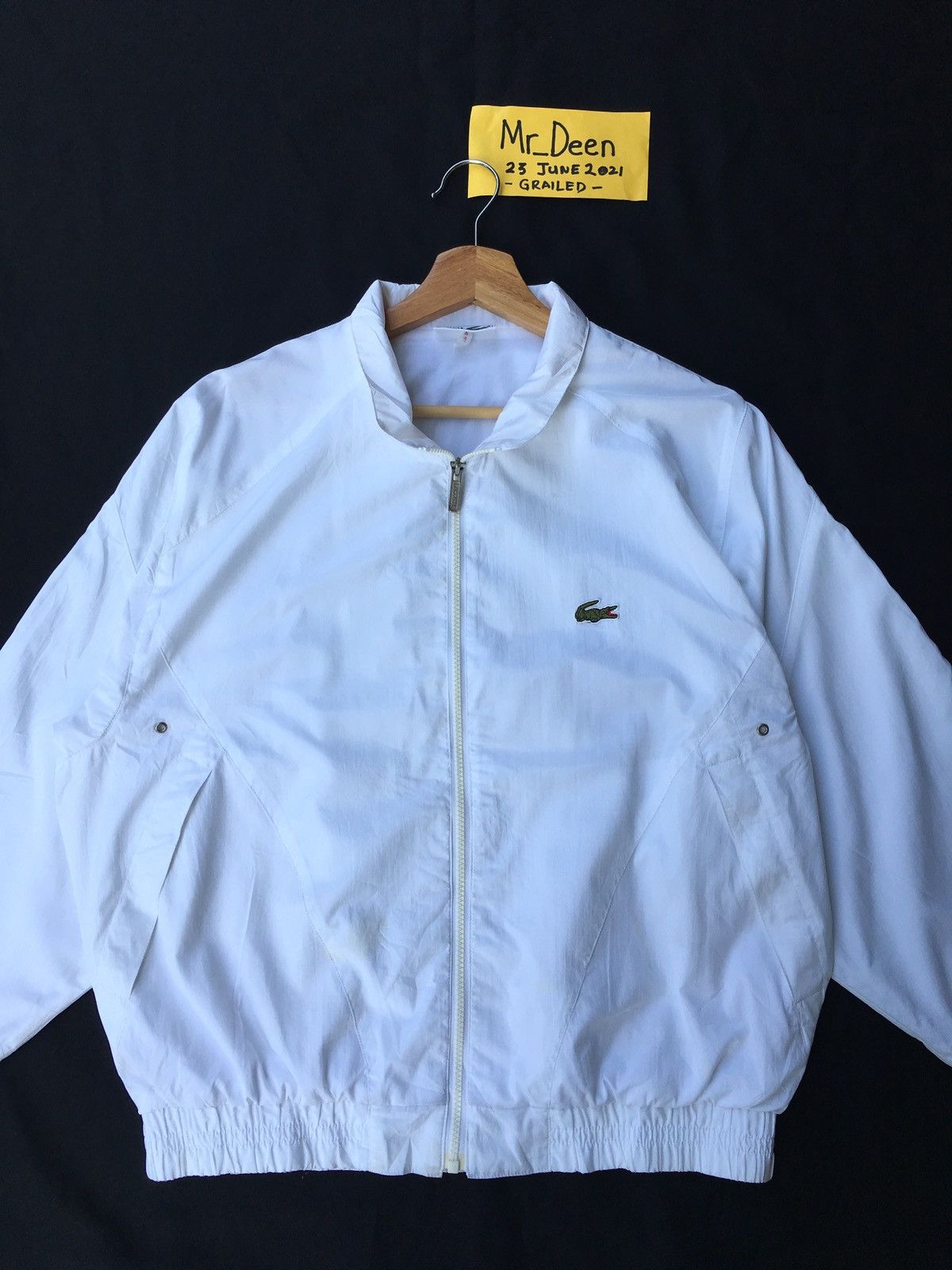 Lacoste Vintage Lacoste Big Logo White Windbreaker/ Jacket Size US M / EU 48-50 / 2 - 9 Thumbnail