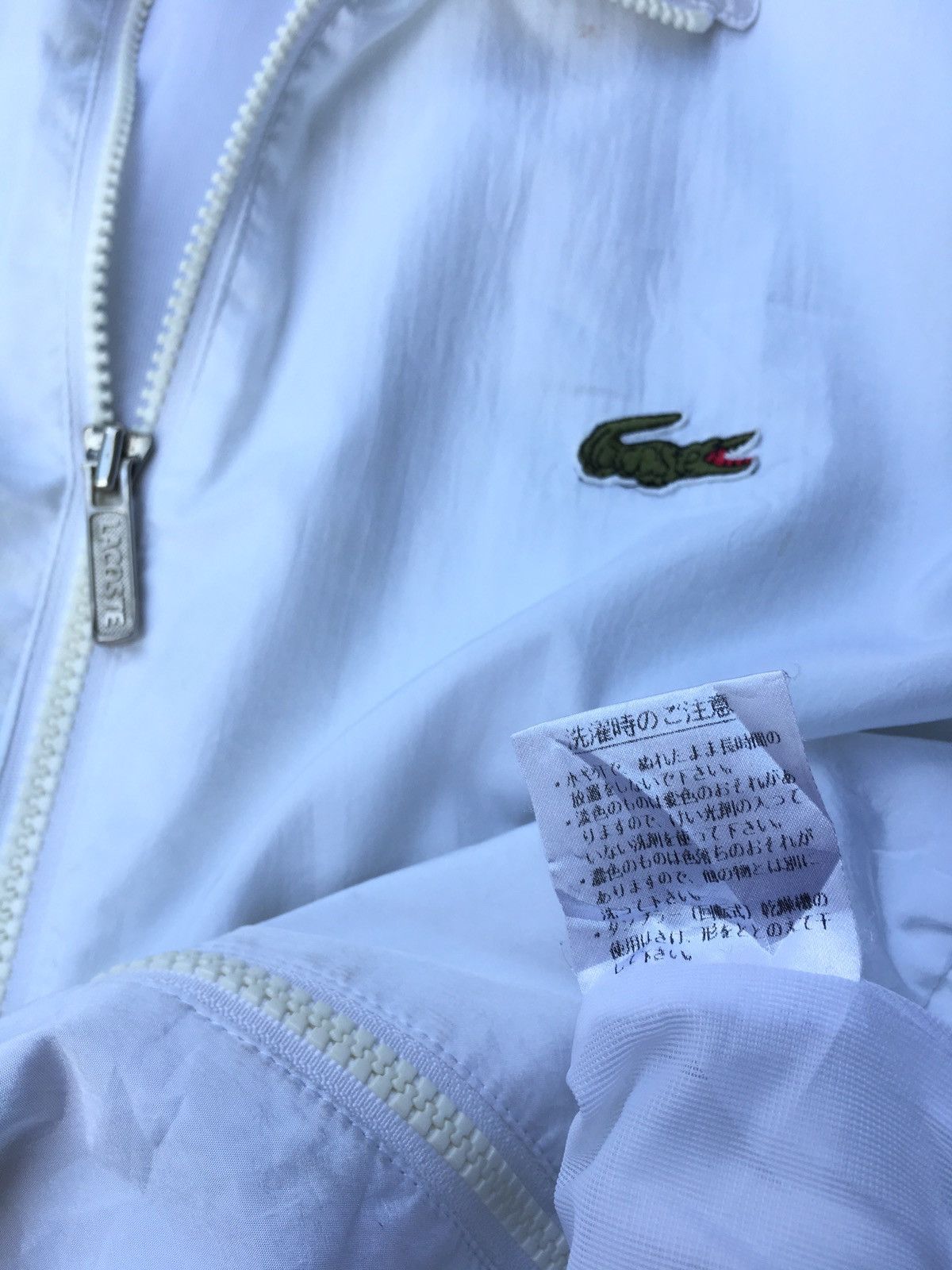 Lacoste Vintage Lacoste Big Logo White Windbreaker/ Jacket Size US M / EU 48-50 / 2 - 18 Thumbnail