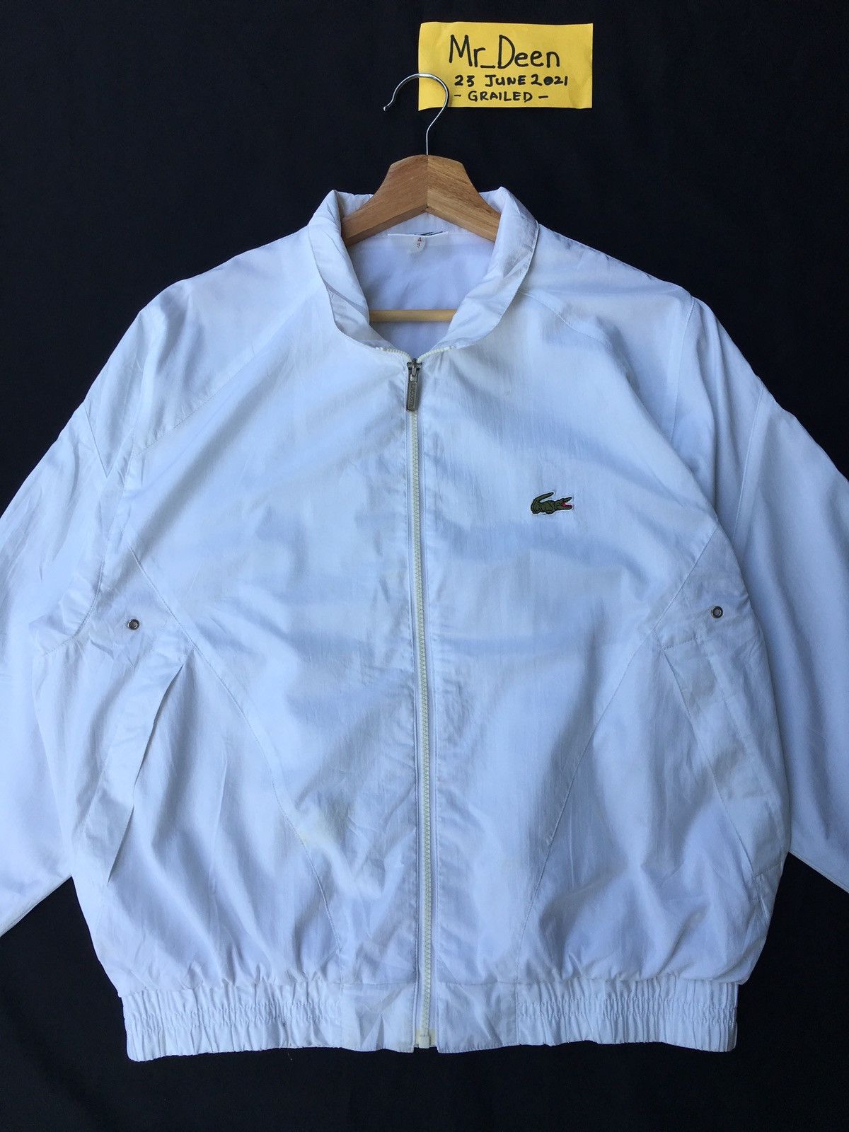 Lacoste Vintage Lacoste Big Logo White Windbreaker/ Jacket Size US M / EU 48-50 / 2 - 12 Thumbnail