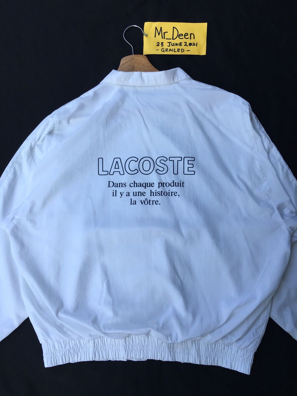 Lacoste Vintage Lacoste Big Logo White Windbreaker/ Jacket Size US M / EU 48-50 / 2 - 7 Thumbnail