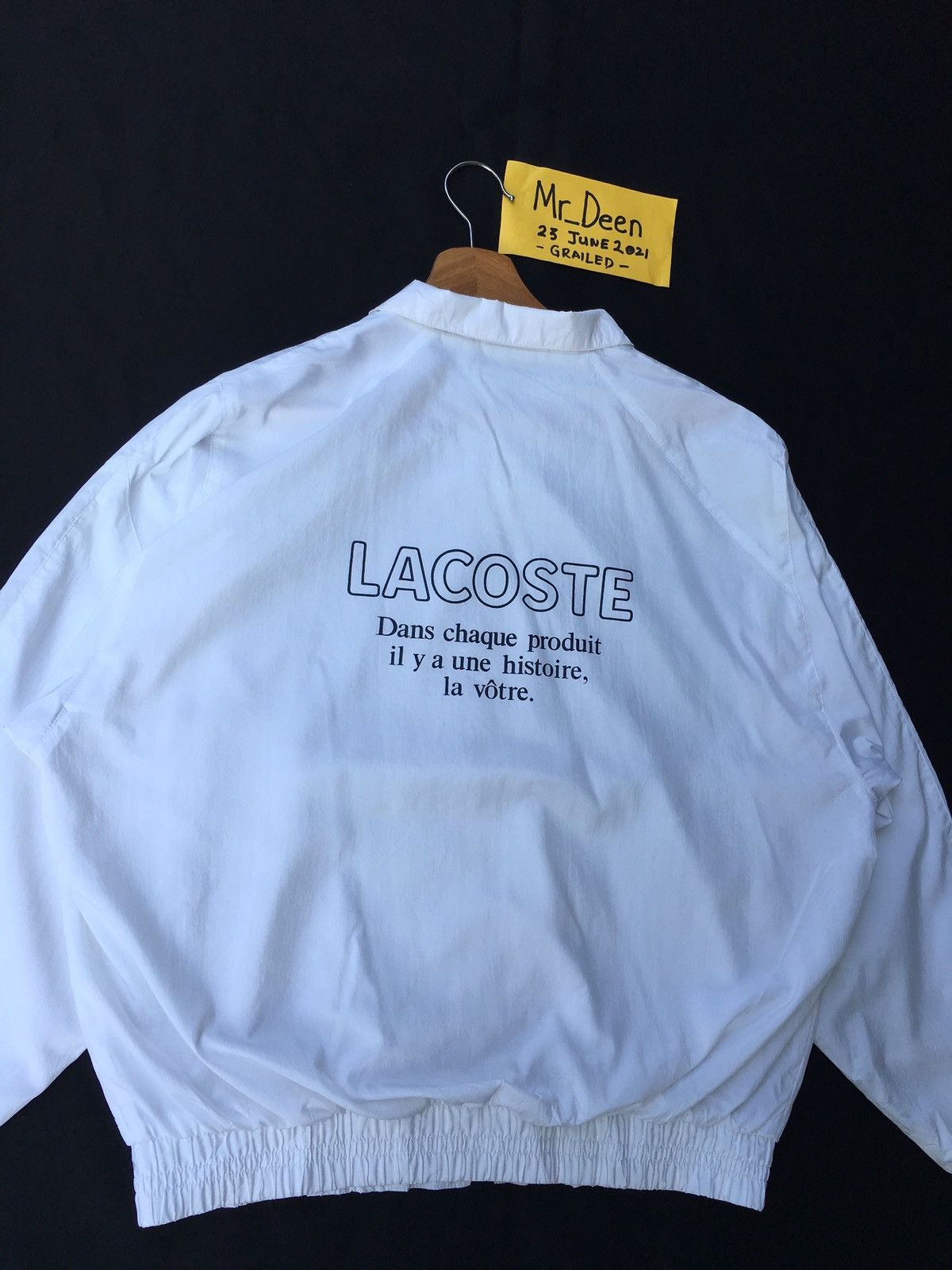 Lacoste Vintage Lacoste Big Logo White Windbreaker/ Jacket Size US M / EU 48-50 / 2 - 4 Thumbnail