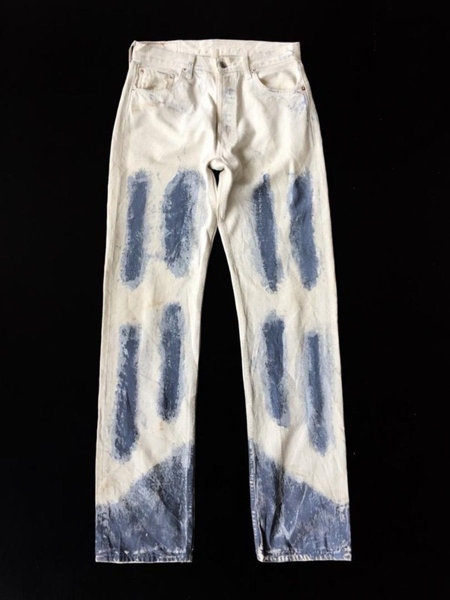 image of 1 Of 1 x Levis Made Crafted Vintage Levi’S 501 Painted Denim in Blue/White, Men's (Size 30)