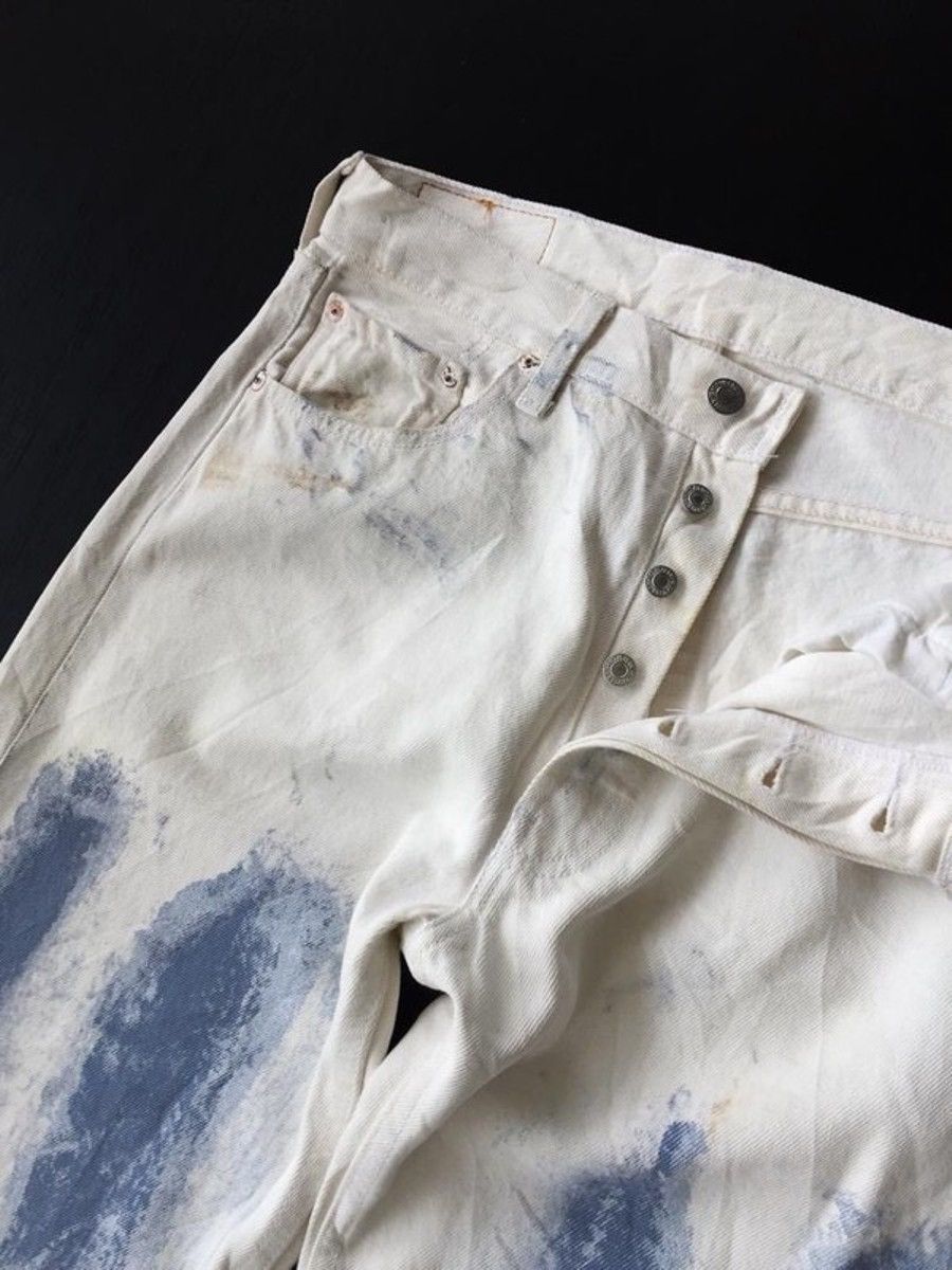 image of 1 Of 1 x Levis Made Crafted Vintage Levi’S 501 Painted Denim in Blue/White, Men's (Size 30)
