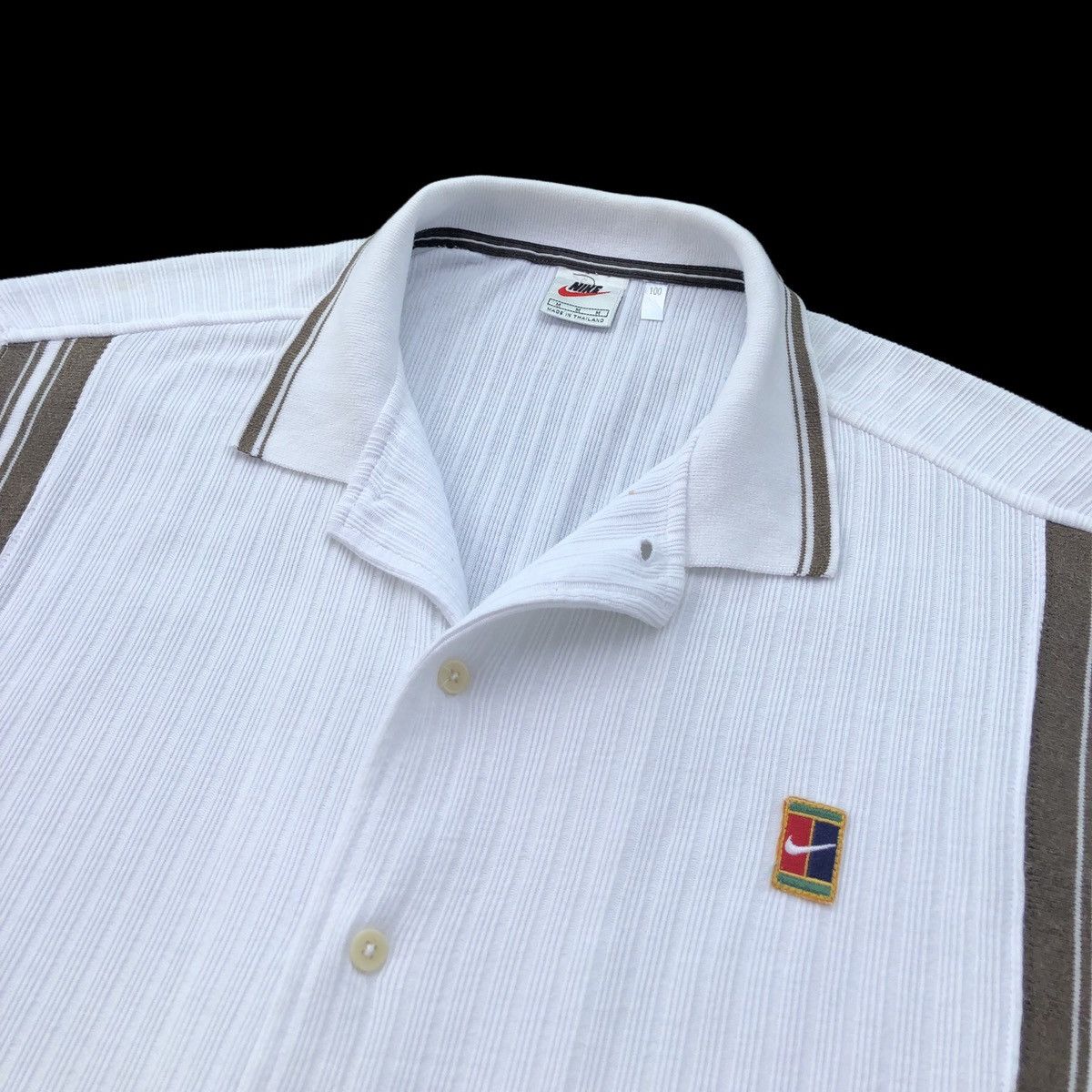 Nike Vintage 90s Nike Court DRI-FIT Cotton Short Sleeve Shirt re Size US M / EU 48-50 / 2 - 5 Thumbnail