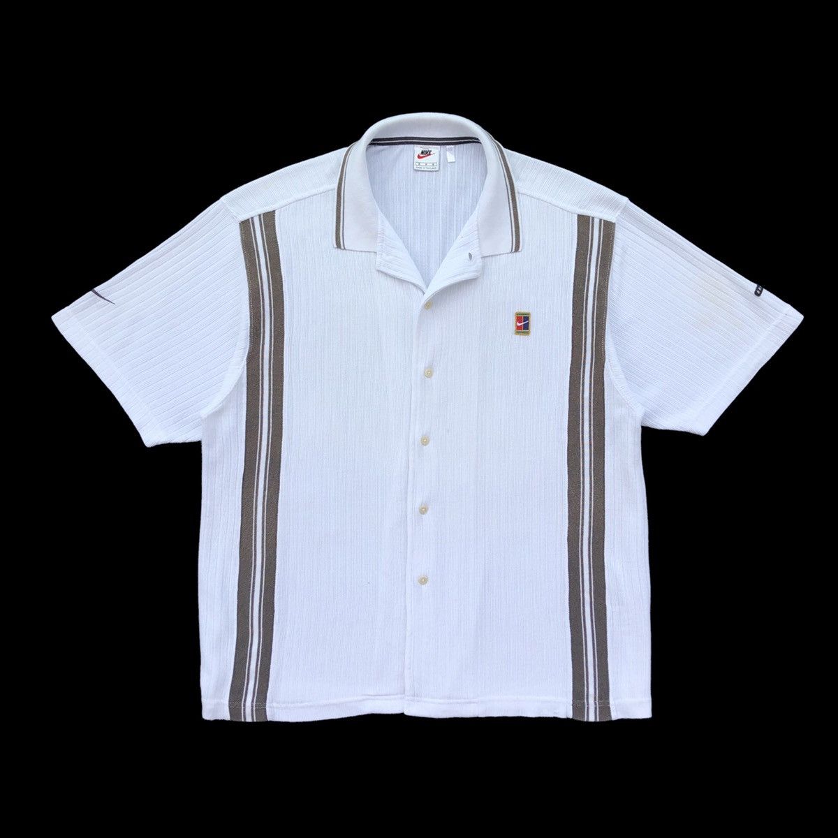 Nike Vintage 90s Nike Court DRI-FIT Cotton Short Sleeve Shirt re Size US M / EU 48-50 / 2 - 2 Thumbnail