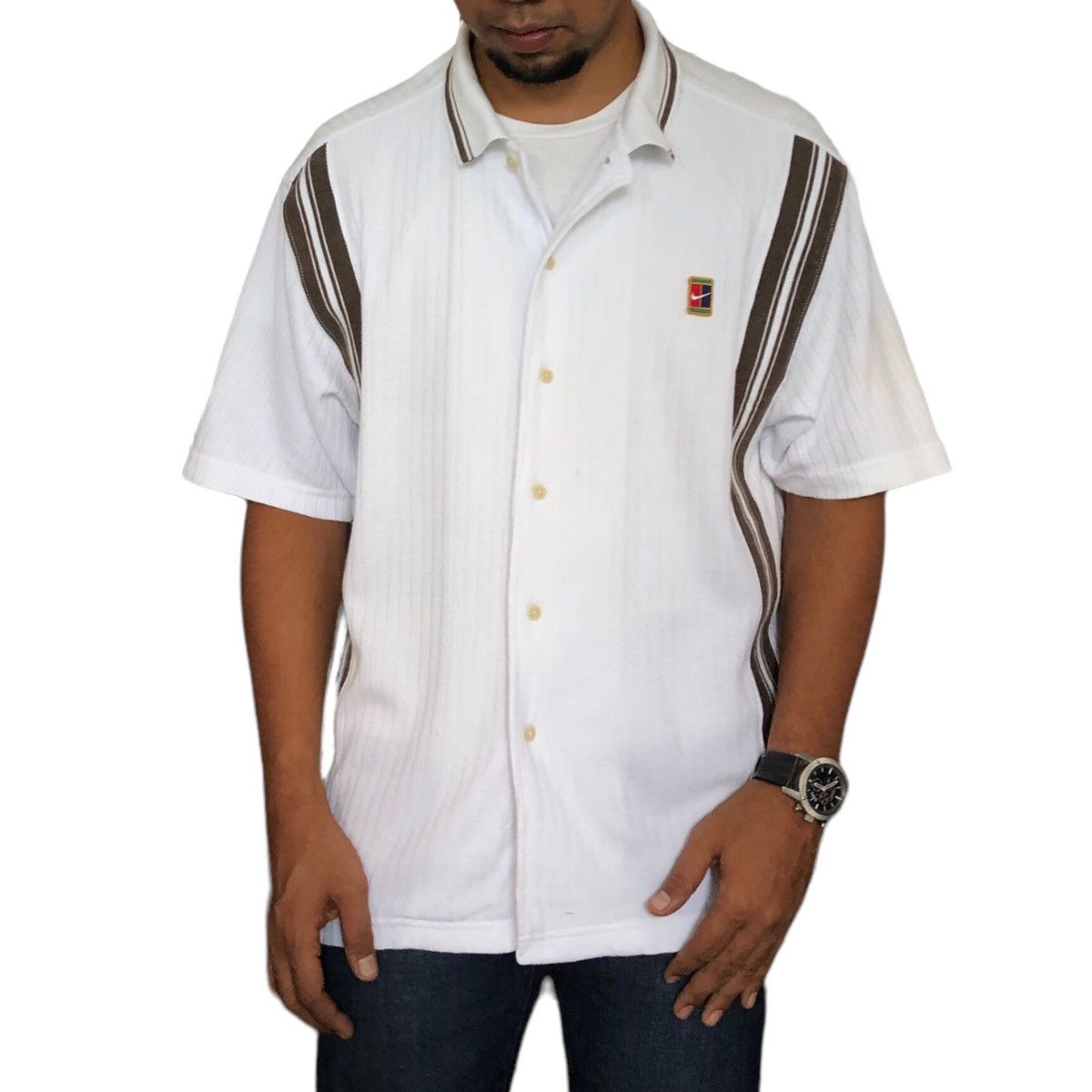 Vintage 90s Nike Court DRI-FIT Cotton Short Sleeve Shirt