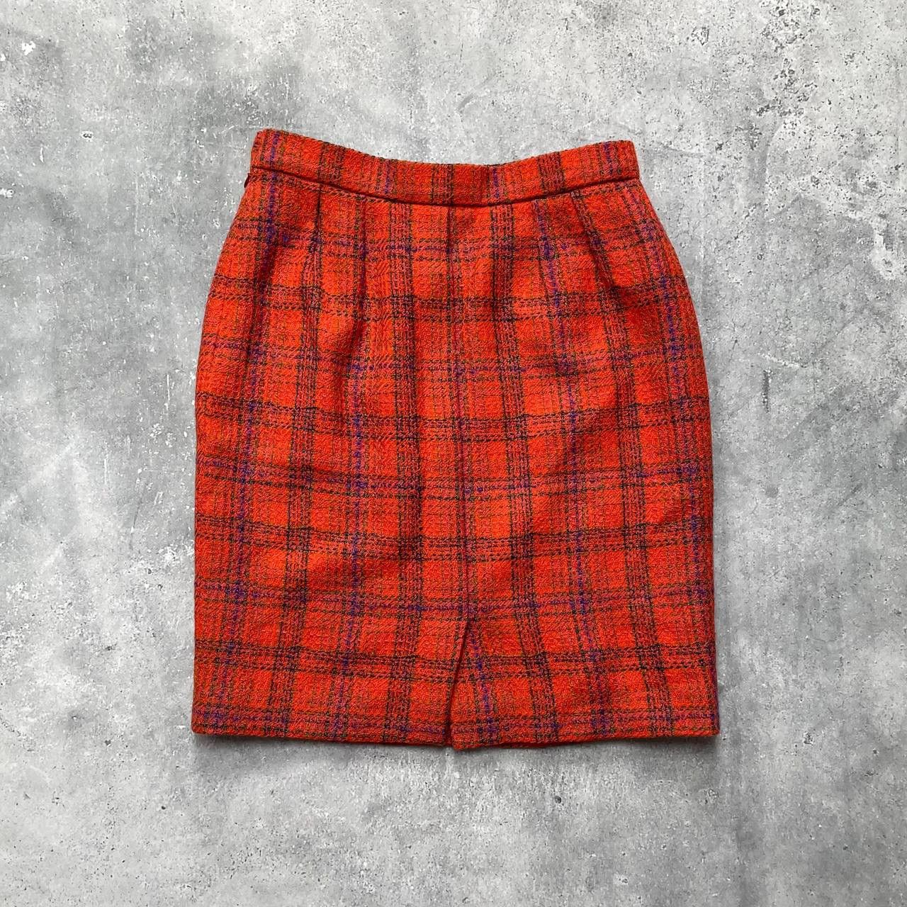 Yves Saint Laurent Vintage 80s Yves Saint Laurent Plaid Pencil Skirt Women’s 40 Size 30" / US 8 / IT 44 - 2 Thumbnail