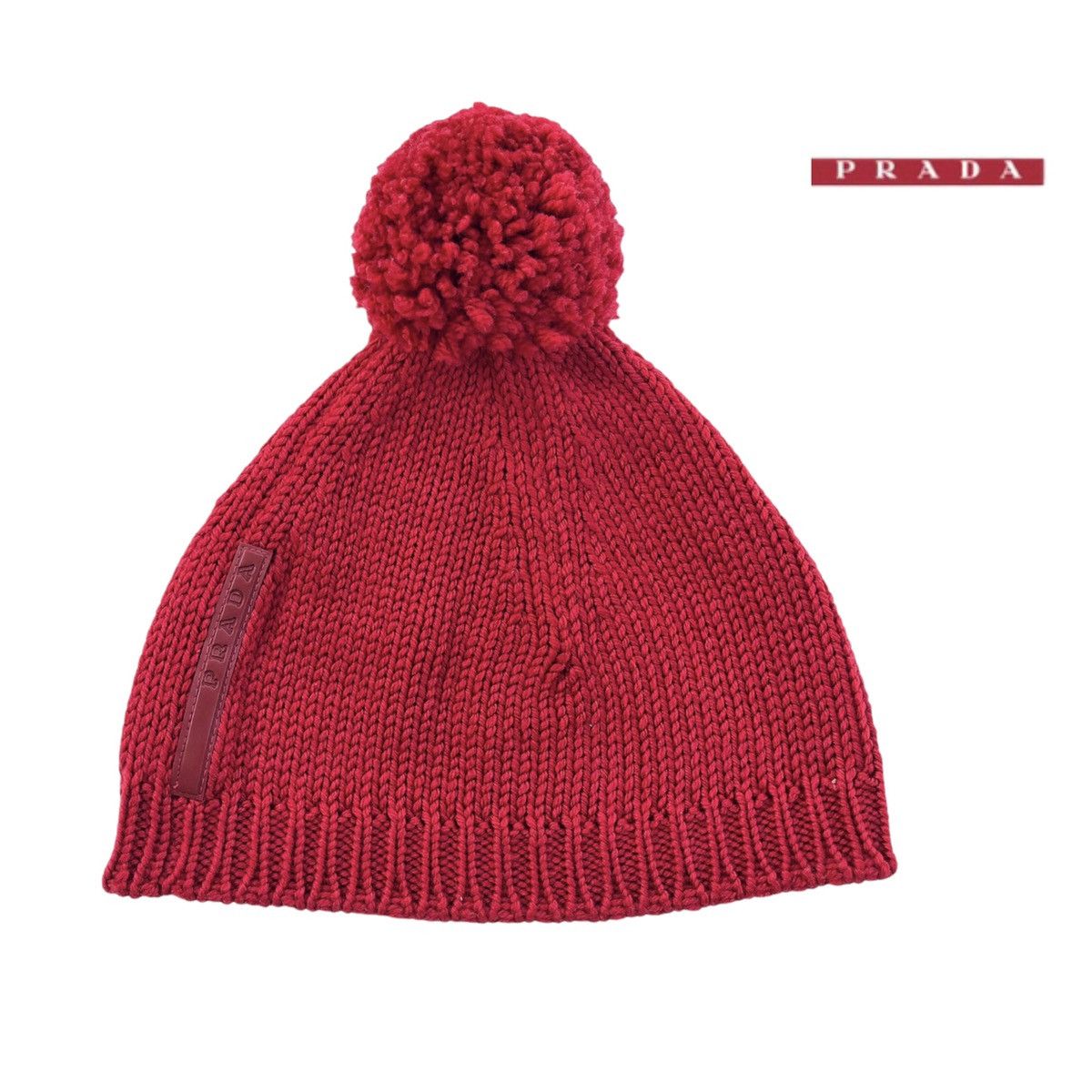 Prada Prada Wool Knitted Pom Pom Beanie Hat Size ONE SIZE - 1 Thumbnail