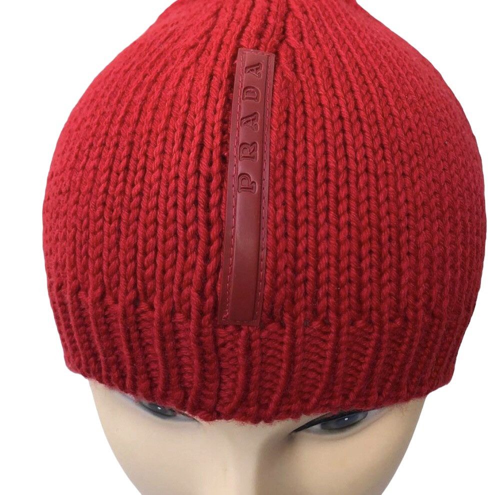 Prada Prada Wool Knitted Pom Pom Beanie Hat Size ONE SIZE - 6 Thumbnail