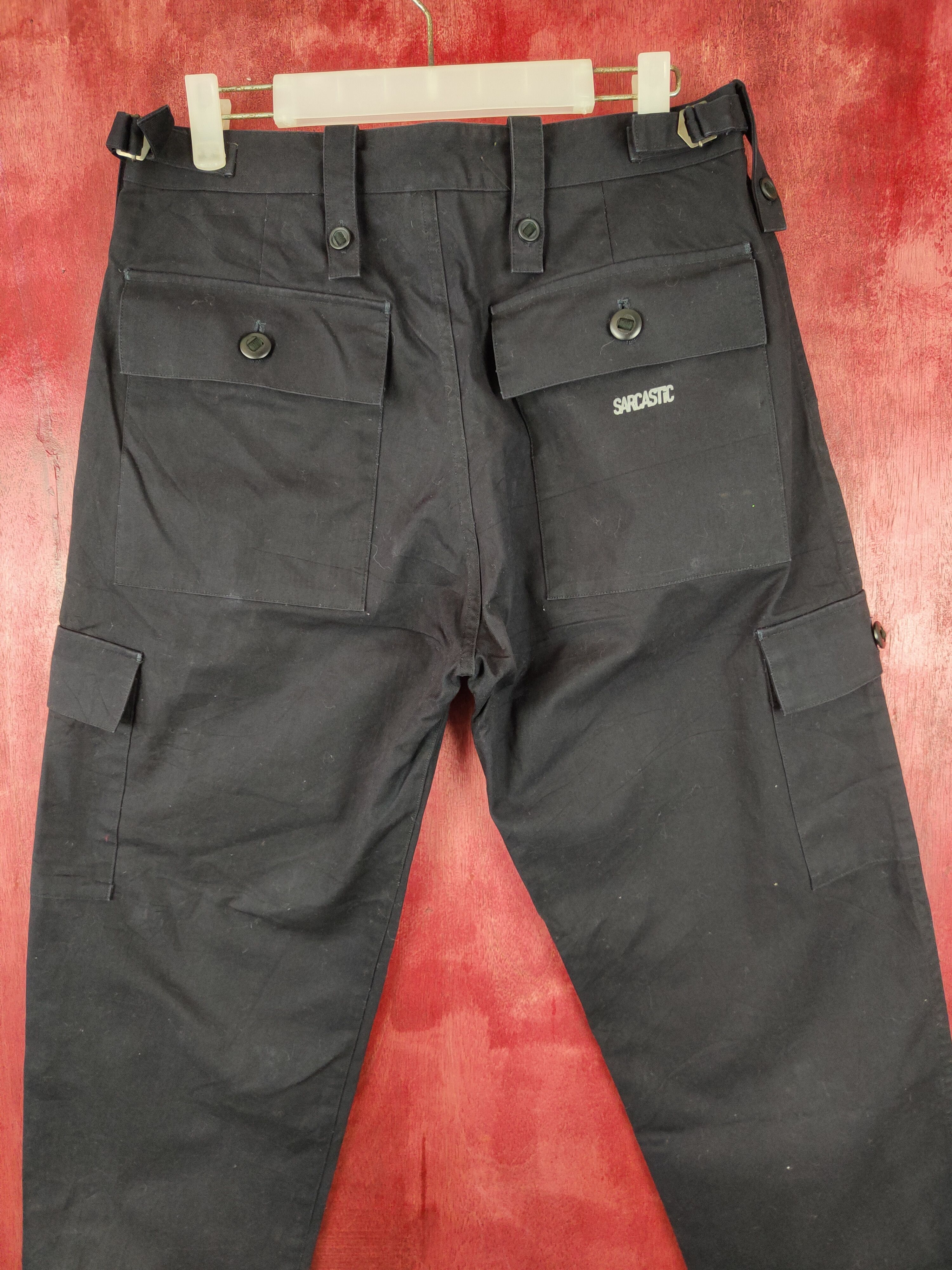 Japanese Brand Sarcastic Homme black multi pocket tactical pant #S356 Size US 31 - 9 Thumbnail