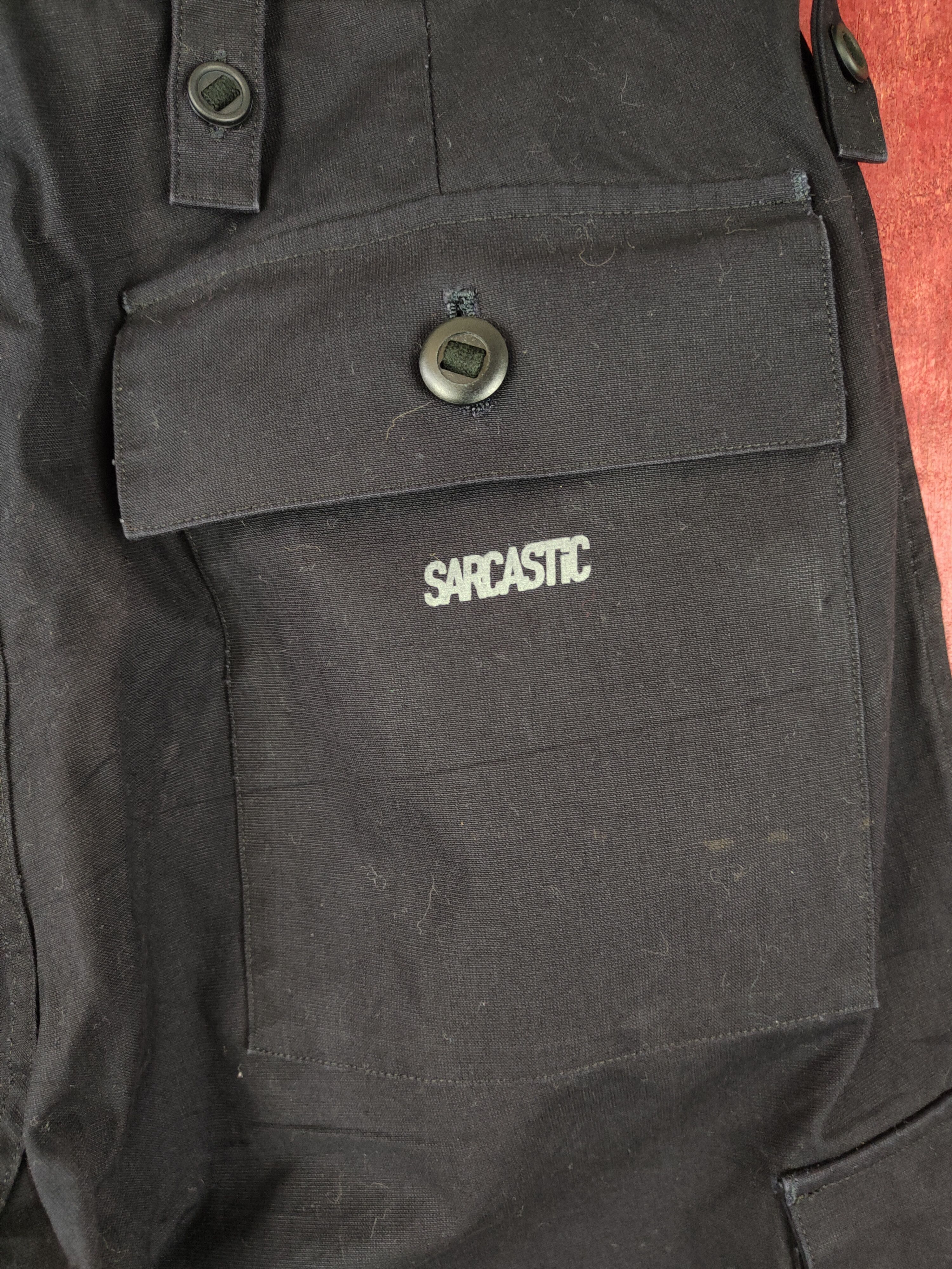 Japanese Brand Sarcastic Homme black multi pocket tactical pant #S356 Size US 31 - 11 Thumbnail