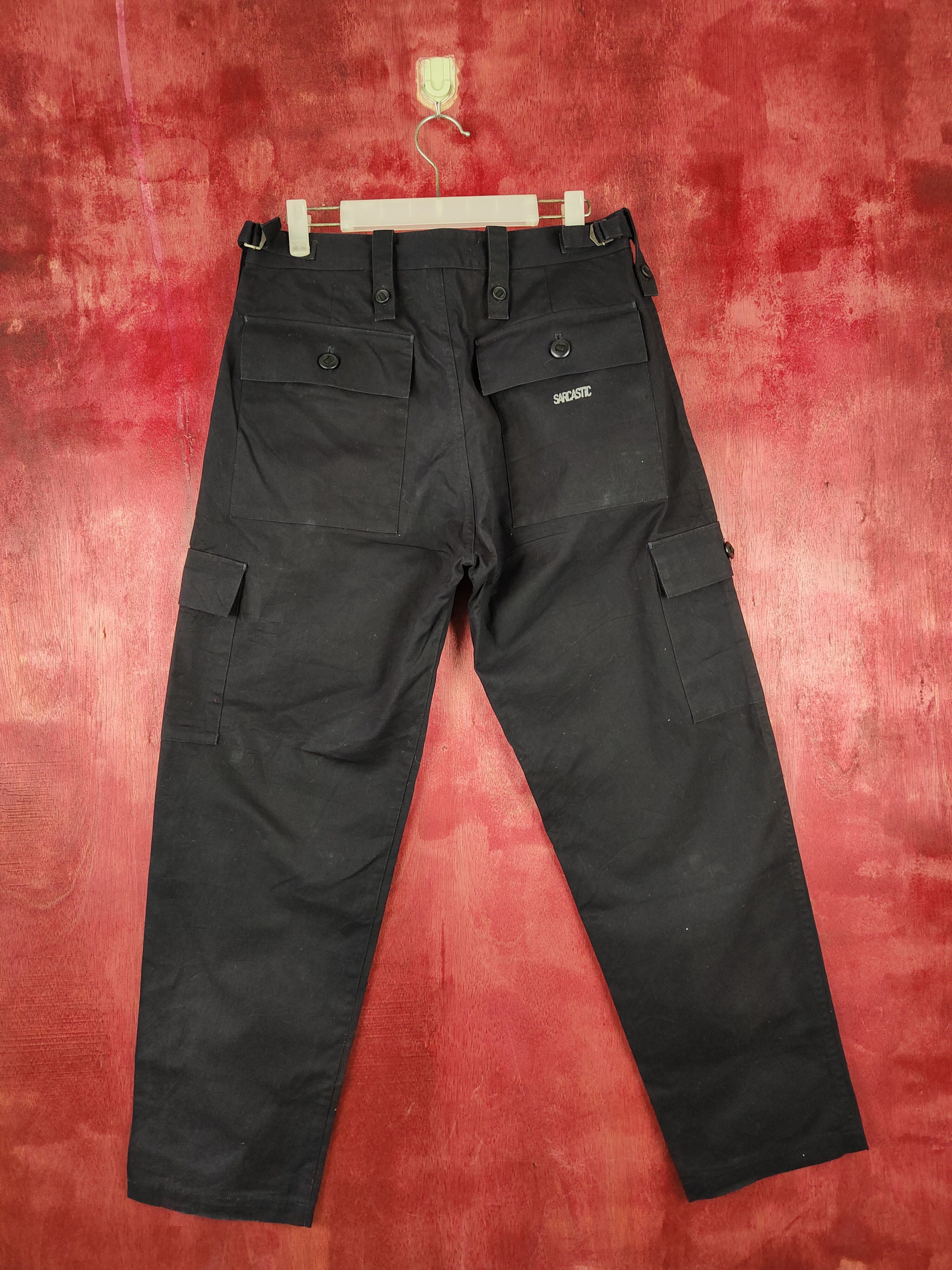 Japanese Brand Sarcastic Homme black multi pocket tactical pant #S356 Size US 31 - 8 Thumbnail