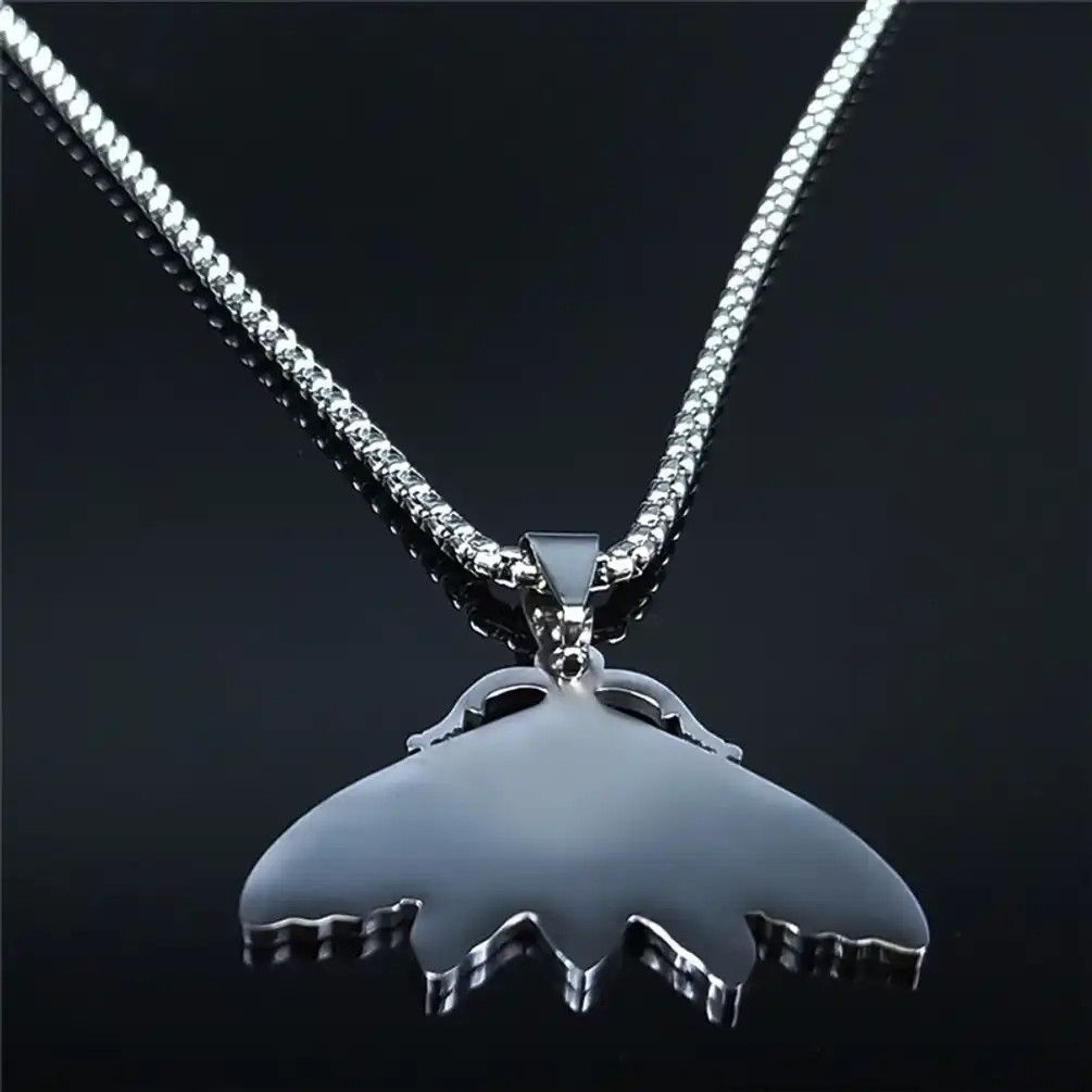 Jewelry Witchcraft Moon Moth Stainless Steel Necklace Size ONE SIZE - 3 Thumbnail