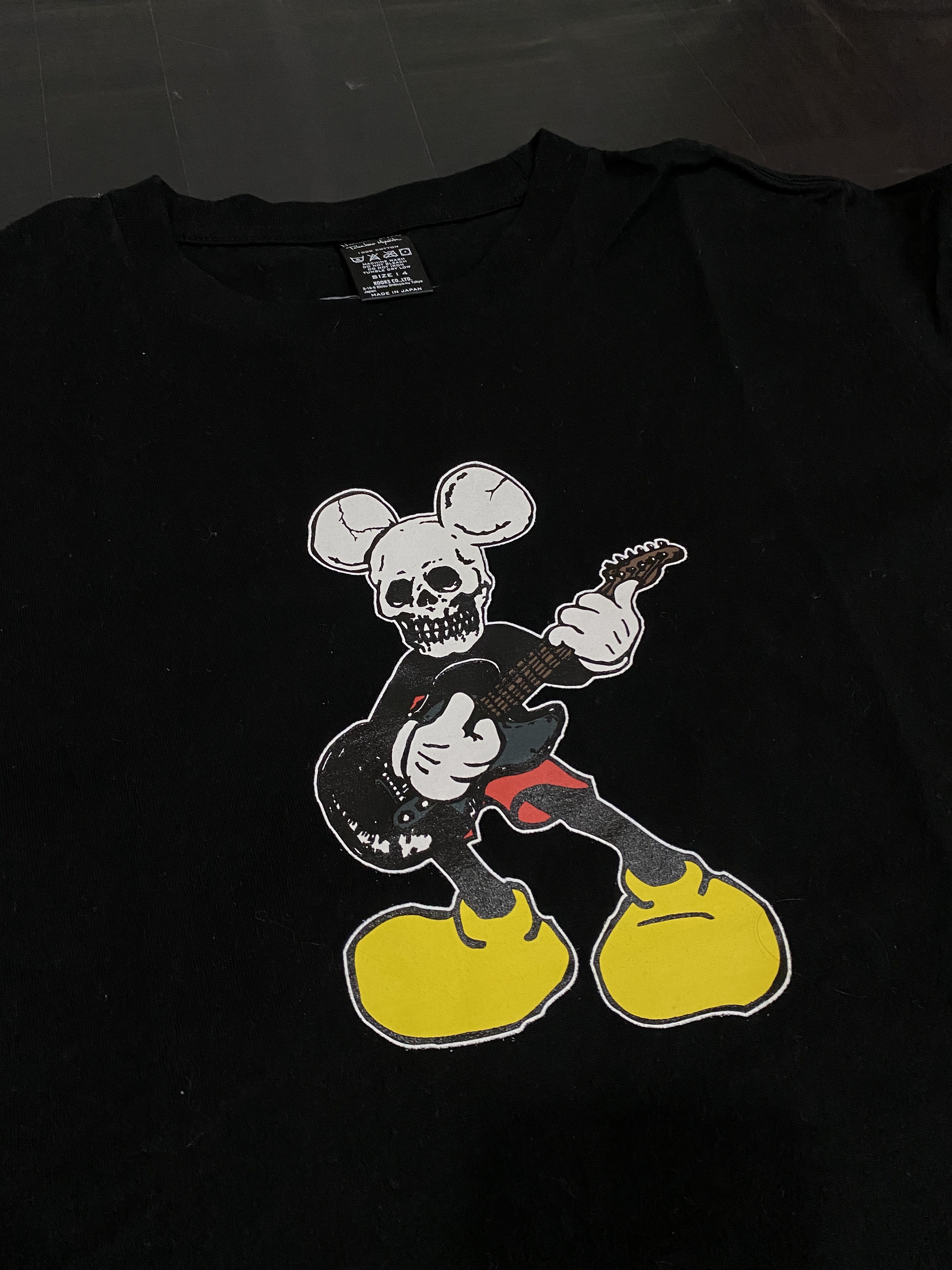image of Number N Ine Aw08 Mickey Mouse Tee in Black, Men's (Size XL)