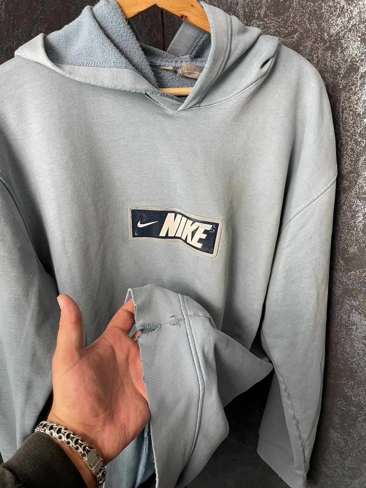 Nike × Vintage Hoodie box logo retro vintage Nike distressed Size US XL / EU 56 / 4 - 3 Thumbnail