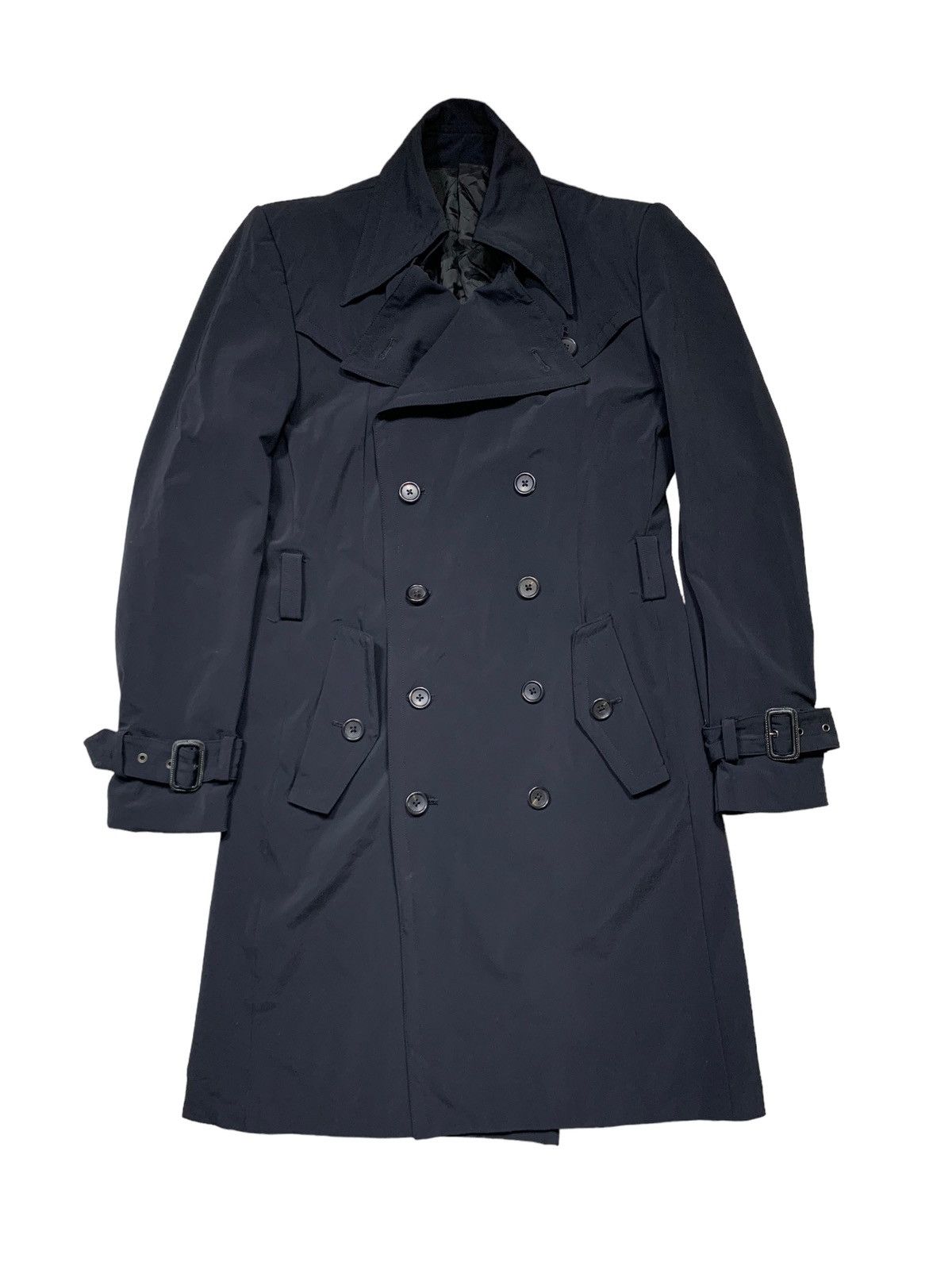 5351 POUR LES HOMMES × Japanese Brand Avant Garde 5351 Pour Les Hommes Black Trench Coat Size US S / EU 44-46 / 1 - 1 Thumbnail