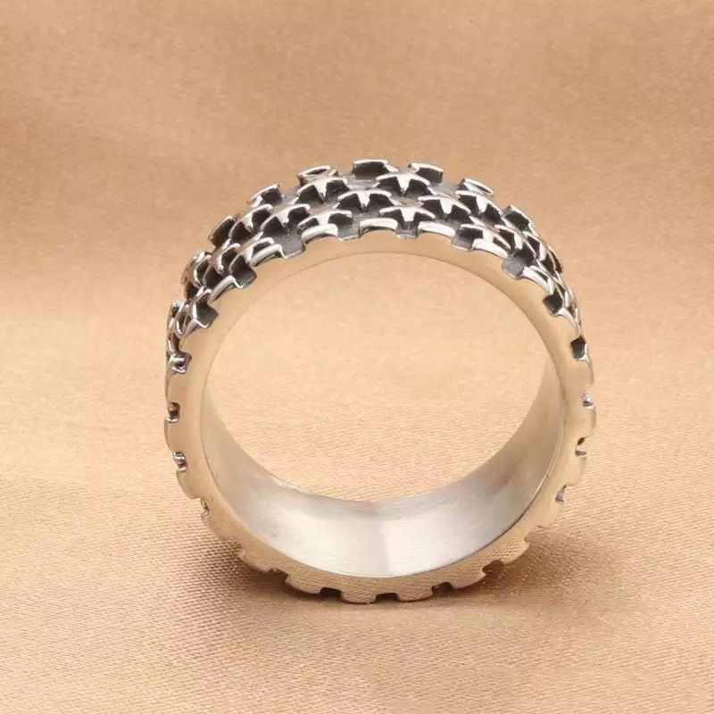 Jewelry Retro Simple Men Stainless Steel Star Ring Size ONE SIZE - 2 Thumbnail
