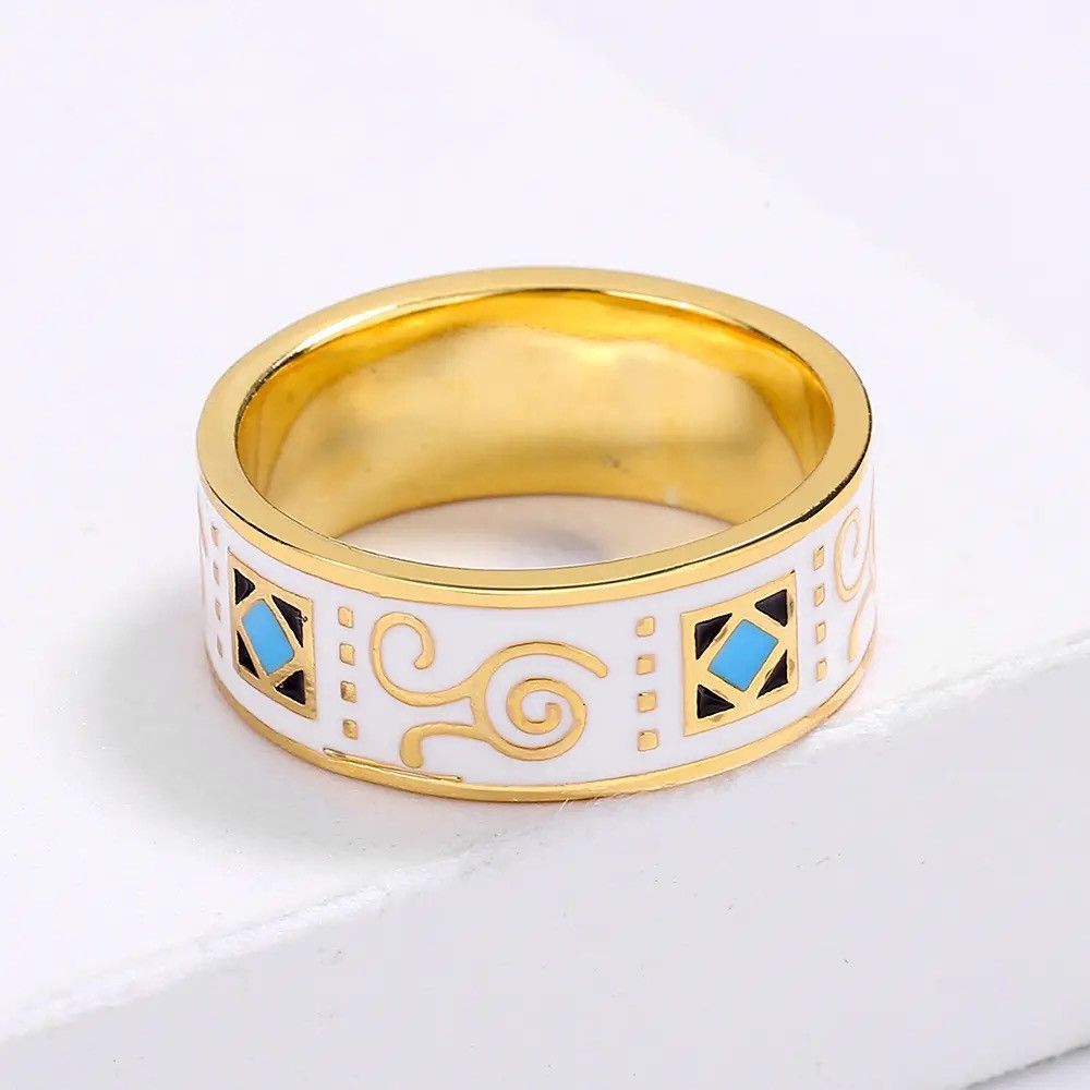 Jewelry Creative Handmade Colorful Enamel Heart Ring Size ONE SIZE - 3 Thumbnail