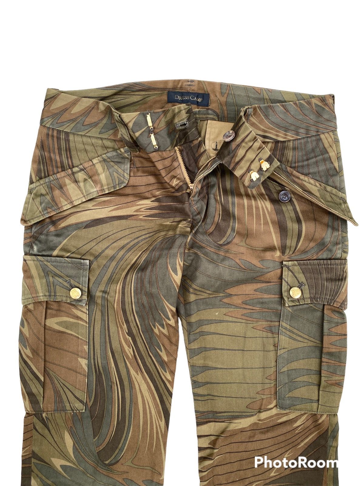 Hysteric Glamour × If Six Was Nine × Japanese Brand JAPANESE DRESS CAMP BRAND LEAFS PRINTED CARGO PANTS FLARED Size US 30 / EU 46 - 3 Thumbnail