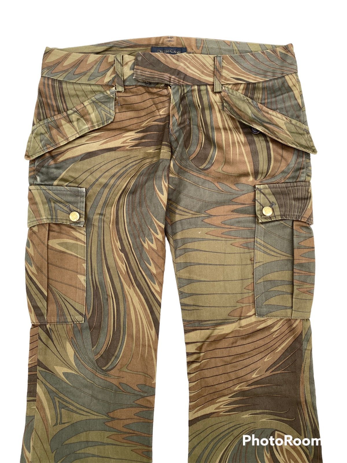Hysteric Glamour × If Six Was Nine × Japanese Brand JAPANESE DRESS CAMP BRAND LEAFS PRINTED CARGO PANTS FLARED Size US 30 / EU 46 - 2 Thumbnail