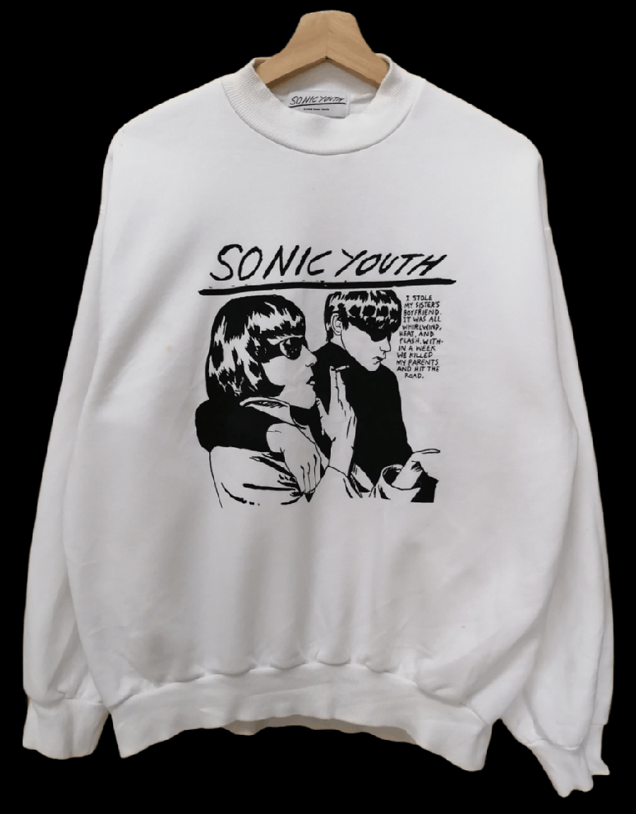 image of Sonic Youth X Bershka Sweatshirt in White, Men's (Size Medium)