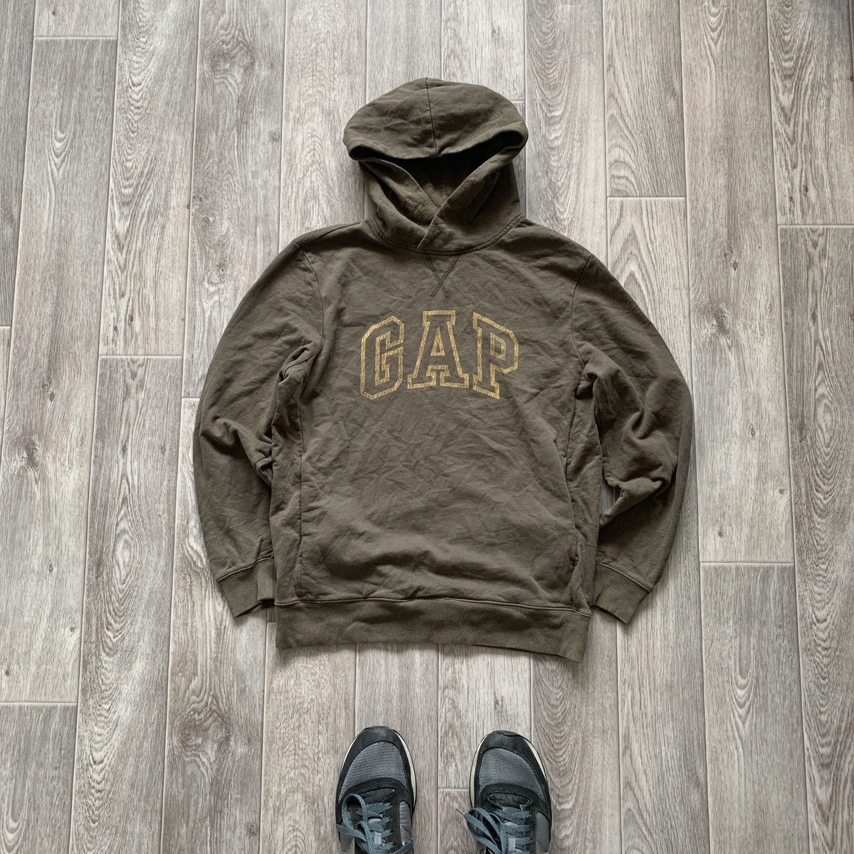 Gap × Vintage Gap vintage big logo USA brown olive man’s hoodie Size US S / EU 44-46 / 1 - 1 Thumbnail