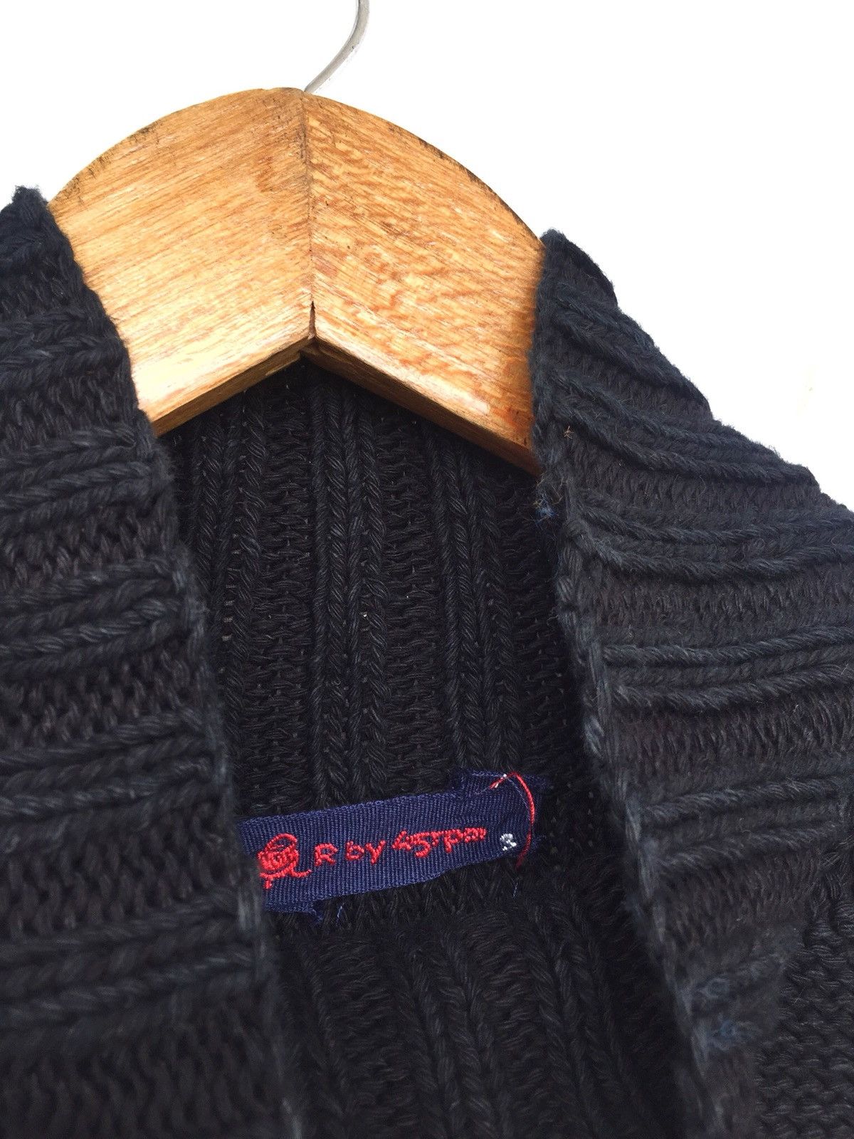 45rpm 45RPM Indigo Dye Cotton Thick O/S Knitted Jumper Size US L / EU 52-54 / 3 - 4 Thumbnail